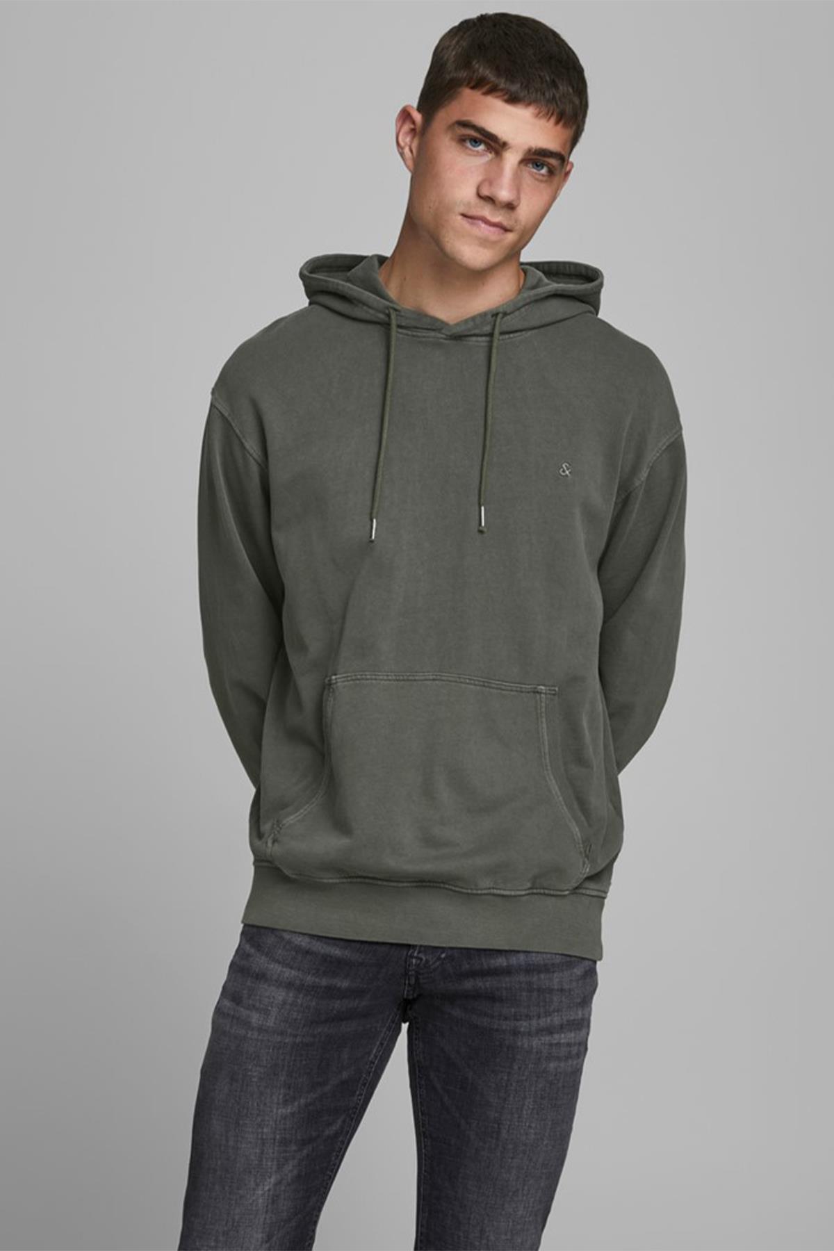 Jack & Jones Erkek Eskitme  Kapüşonlu Sweatshirt - 12174457 - Jack & Jones - 12174457