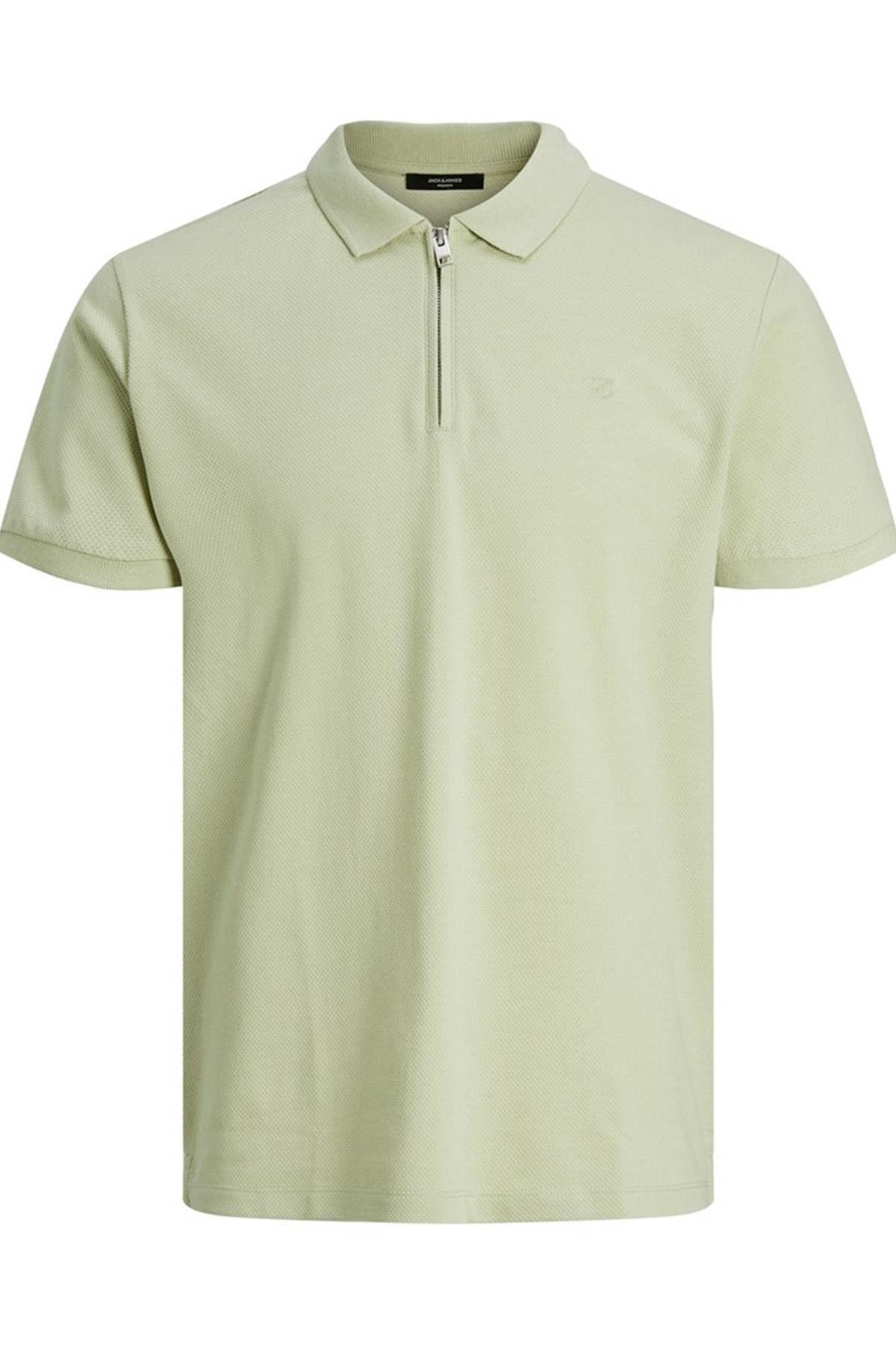 Jack & Jones Erkek Fermuarlı Polo Yaka T-shirt - 12236235 - Jack & Jones - 12236235