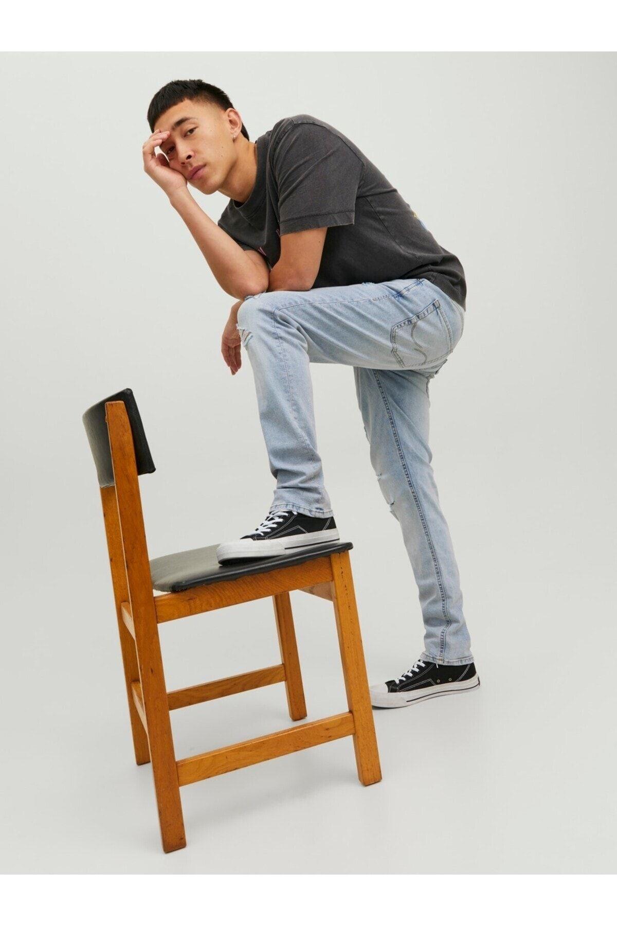 Jack & Jones Erkek Glenn Dar Kesim Yırtık Kot Pantolon - 12223504 · 24