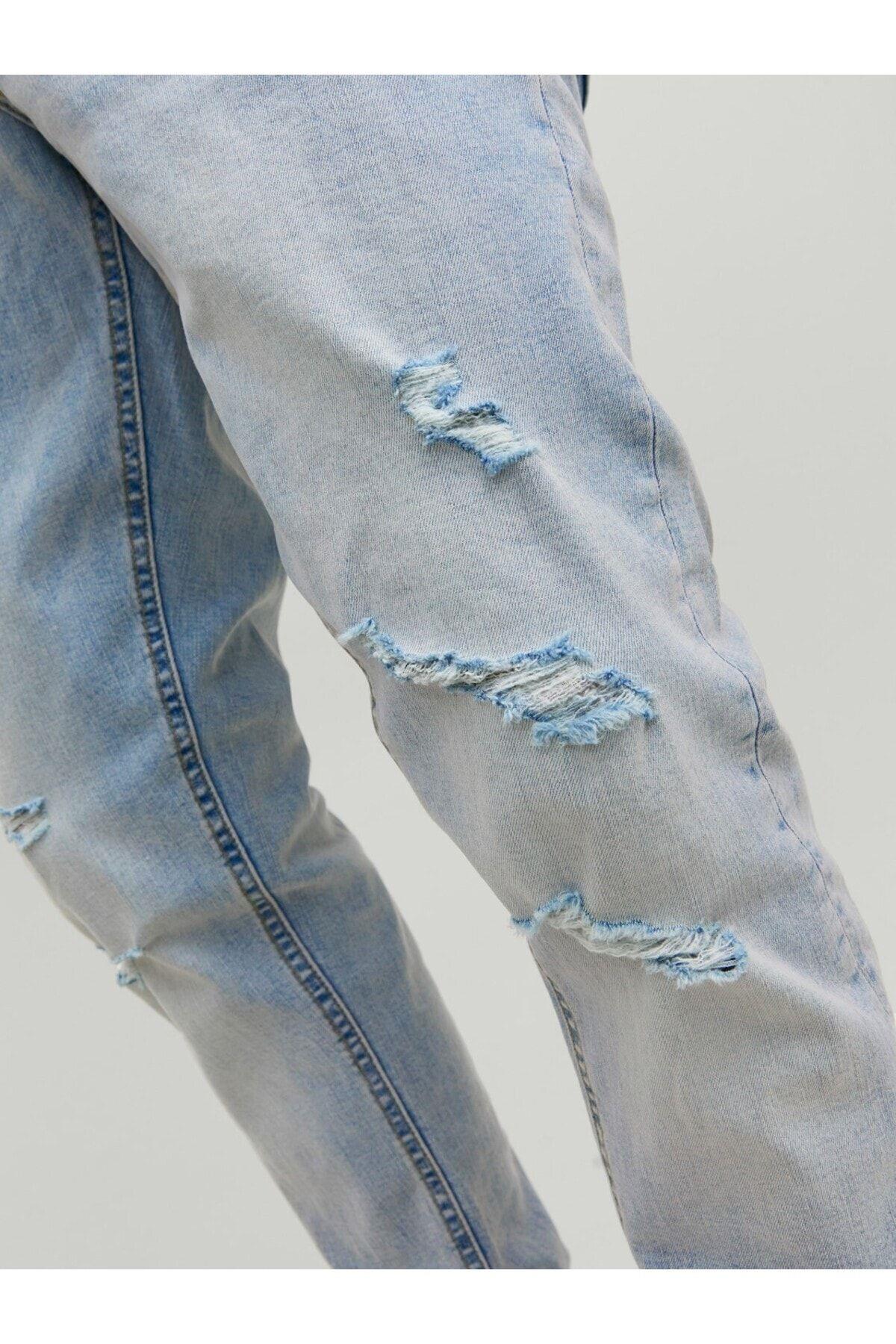 Jack & Jones Erkek Glenn Dar Kesim Yırtık Kot Pantolon - 12223504 · 11