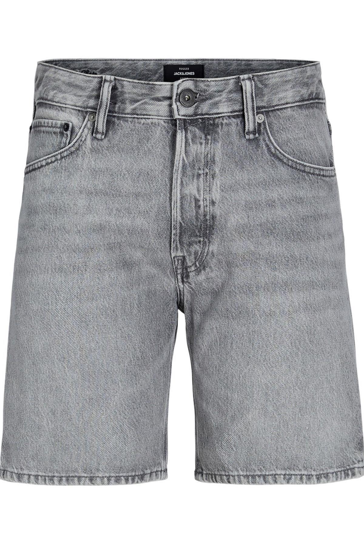 Jack & Jones Erkek Gri Regular Fit Jean Short - 12252868 - Jack & Jones - 12252868