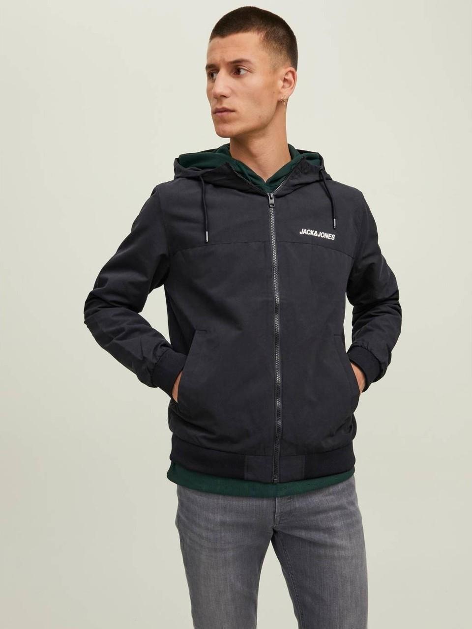Jack & Jones Erkek Kapüşonlu Siyah Bomber Ceket - 12200208 - Jack & Jones - 12200208-BLK