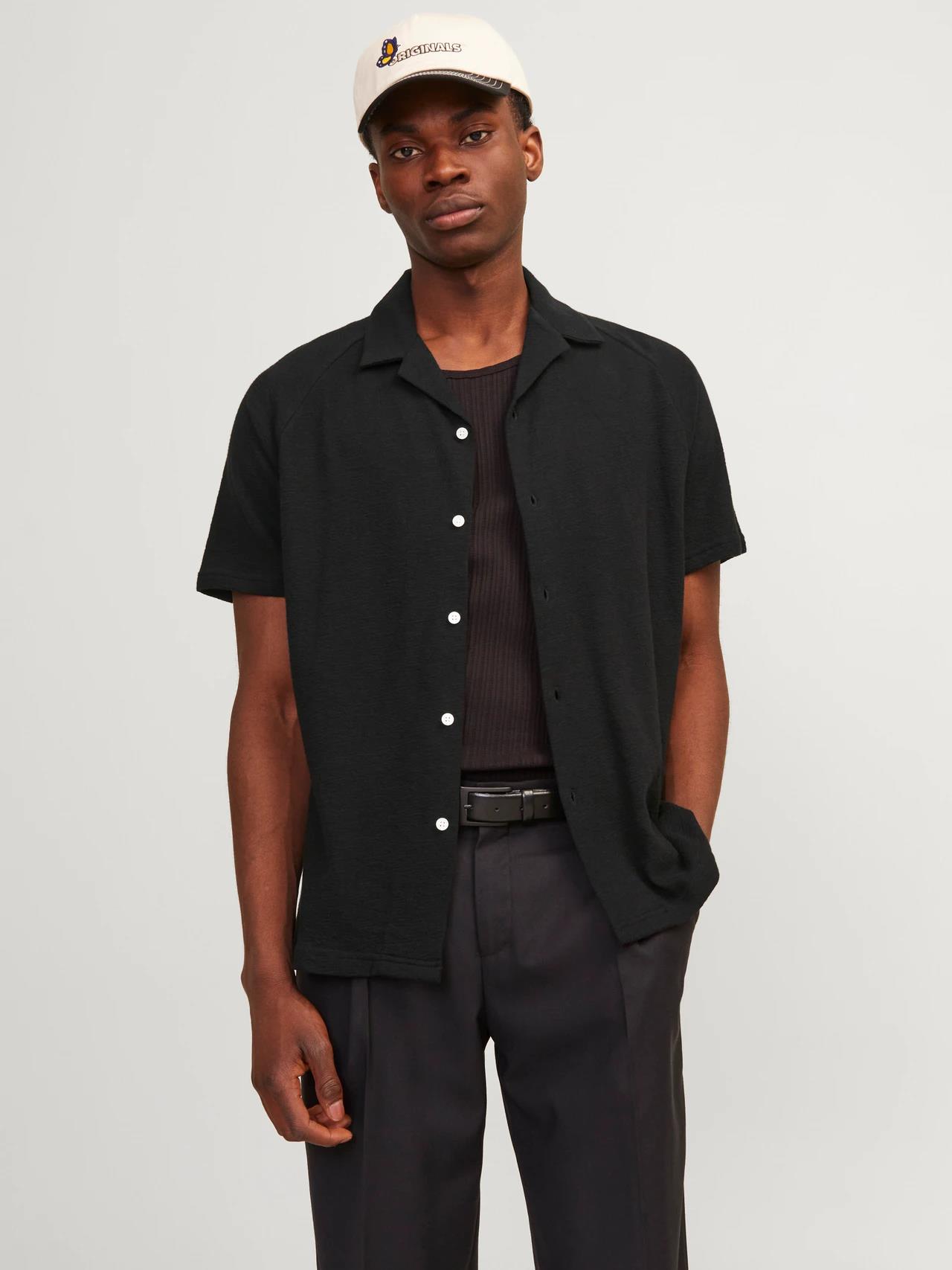 Jack & Jones Erkek Kısa Kollu Keten Gömlek - 12256235 - Jack & Jones - 12256235