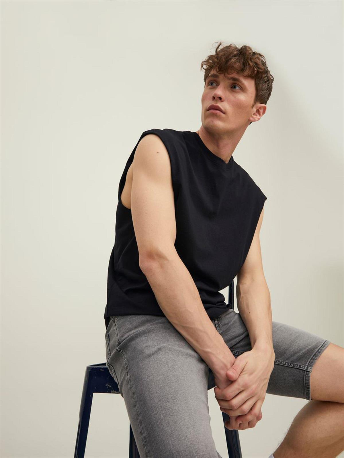 Jack & Jones Erkek Kolsuz T-shirt Atlet - 12210055 CAP SLEEVE T-SHIRT · 31