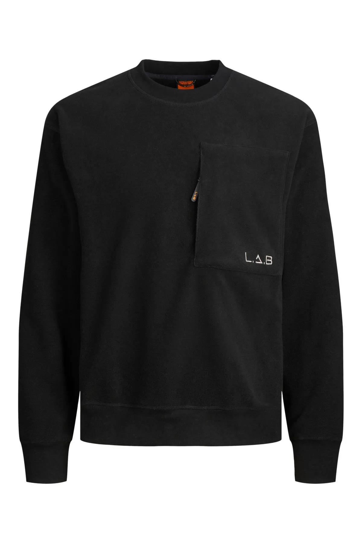 Jack & Jones Erkek L.A.B Bisiklet Yaka Polar Sweatshirt - 12241523 - Jack & Jones - 12241523