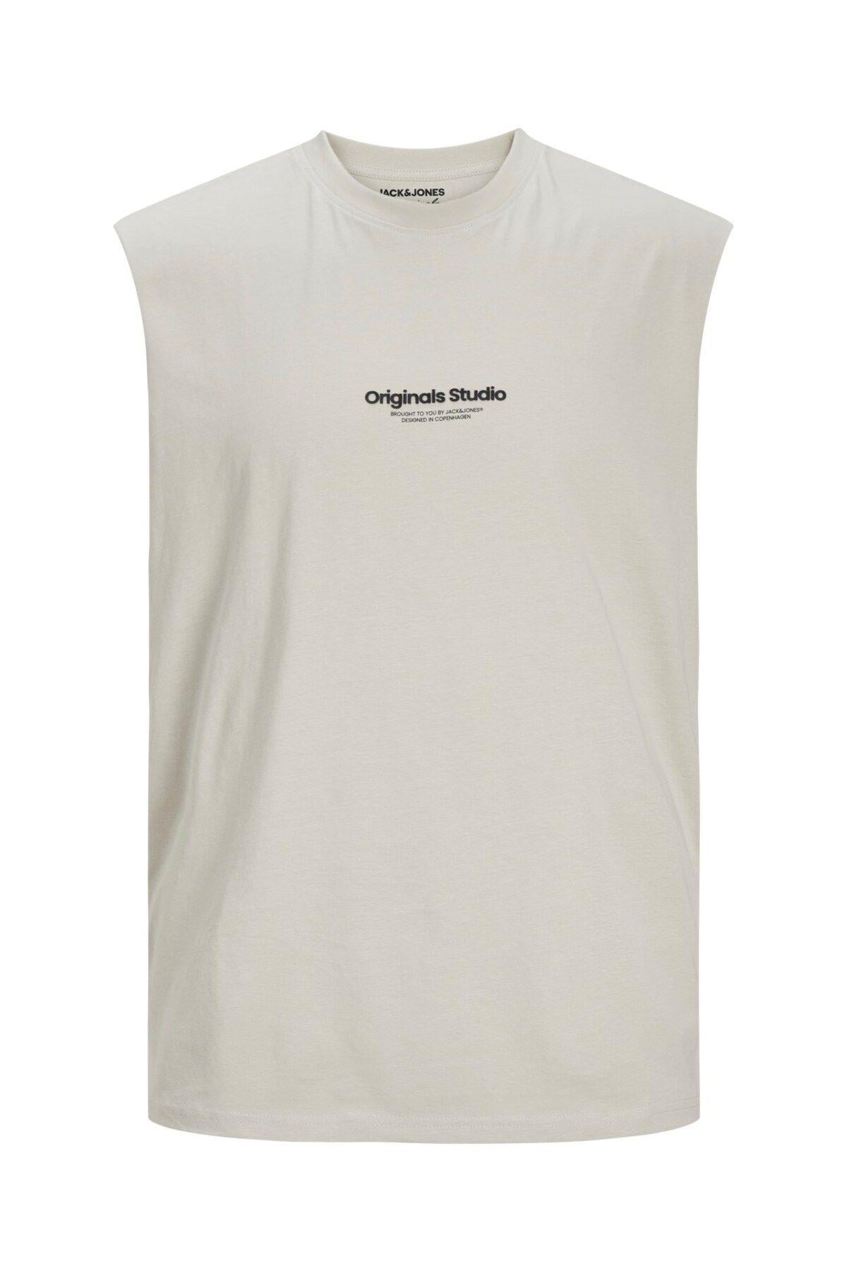 Jack & Jones Erkek Sıfır Kollu Baskılı T-shirt - 12250430 - Jack & Jones - muk-12250430