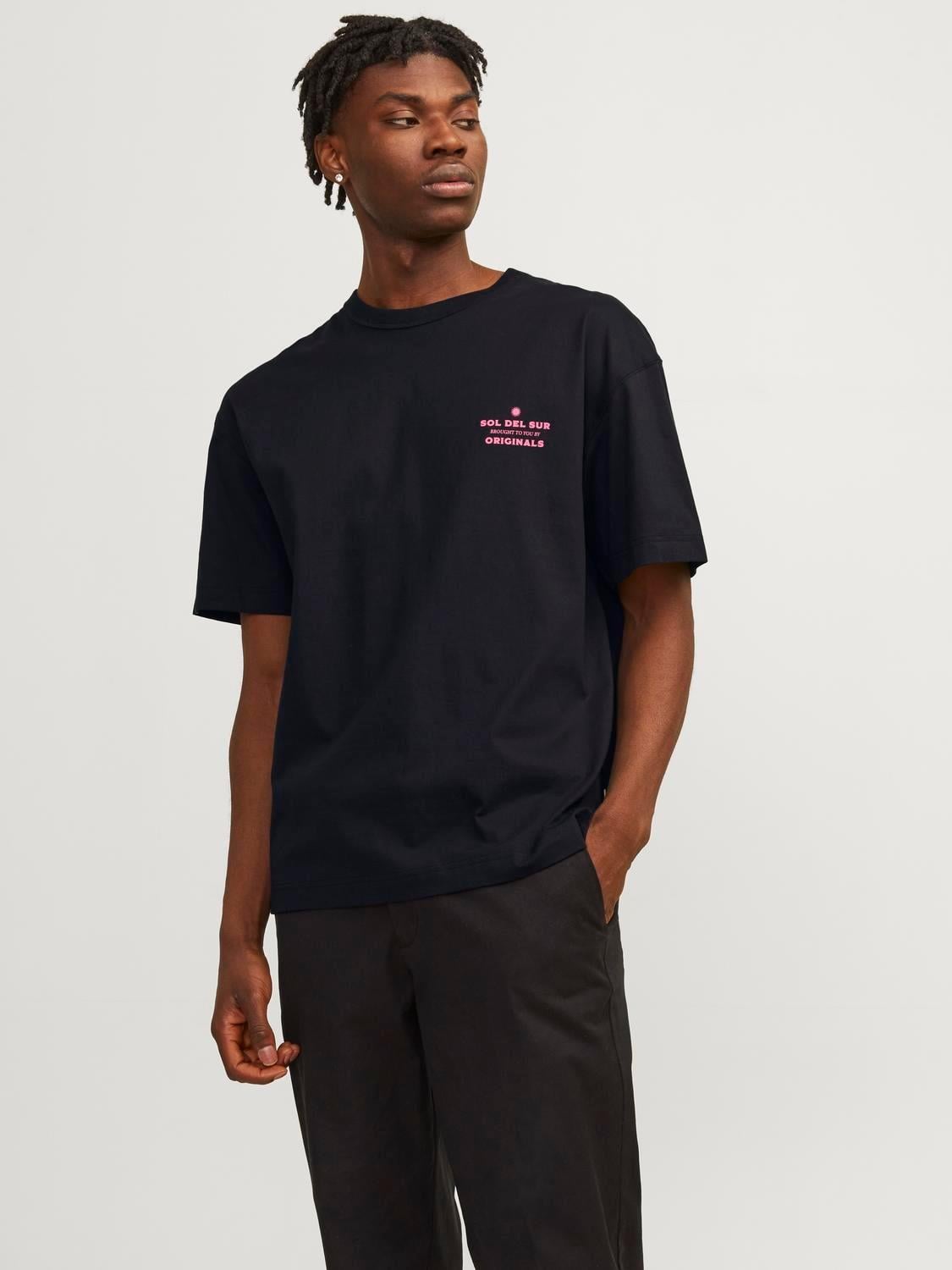 Jack & Jones Erkek Sırt Baskılı Bisiklet Yaka T-shirt - 12256258 - Jack & Jones - 12256258
