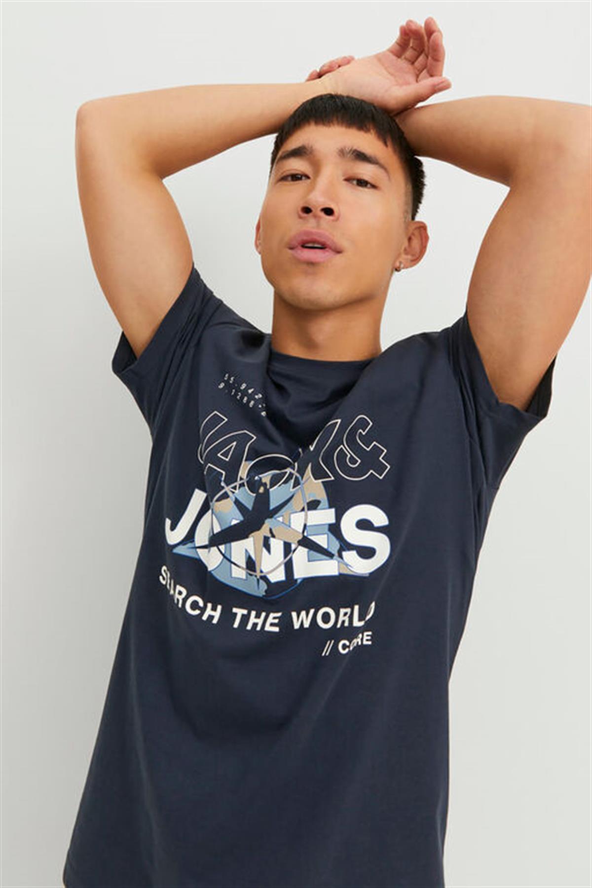 Jack & Jones Erkek T-shirt Hunt Tee Crew Neck 12228391-01 · 30
