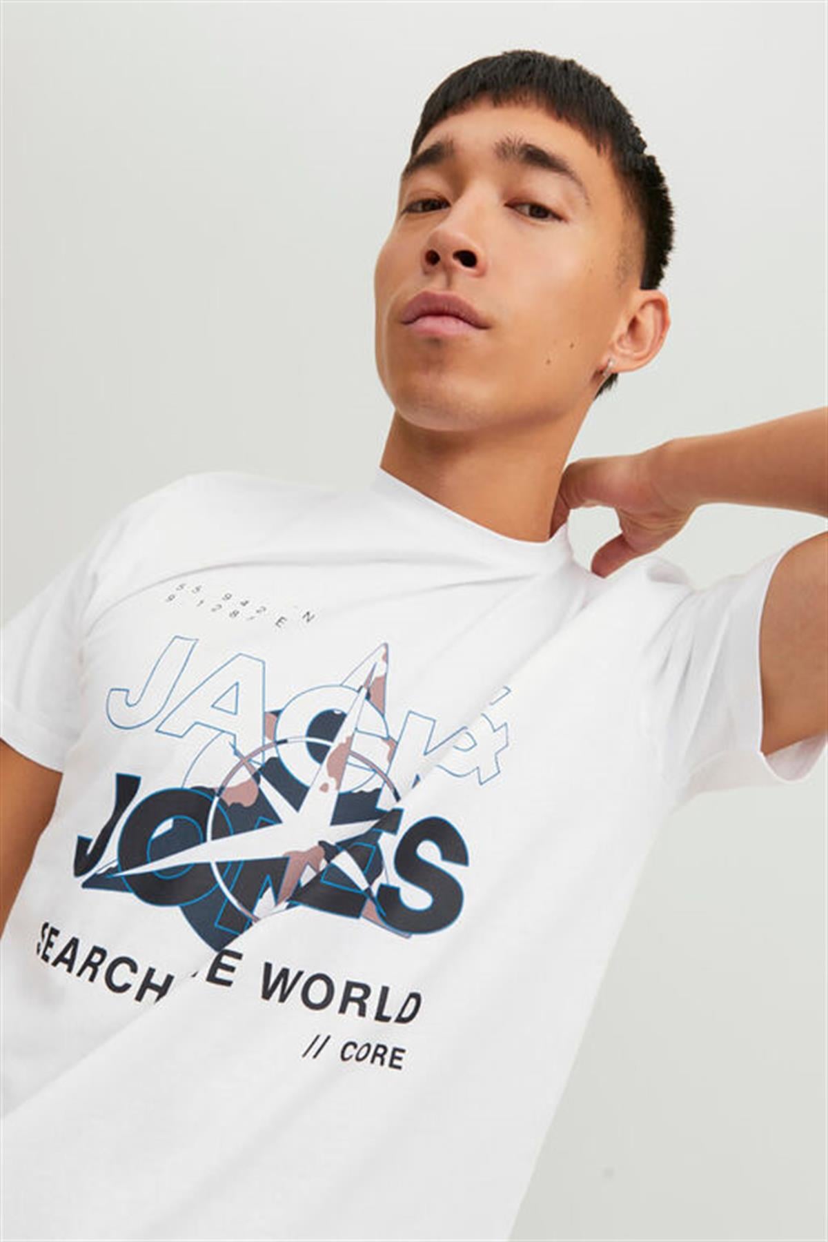 Jack & Jones Erkek T-shirt Hunt Tee Crew Neck 12228391-01 · 28