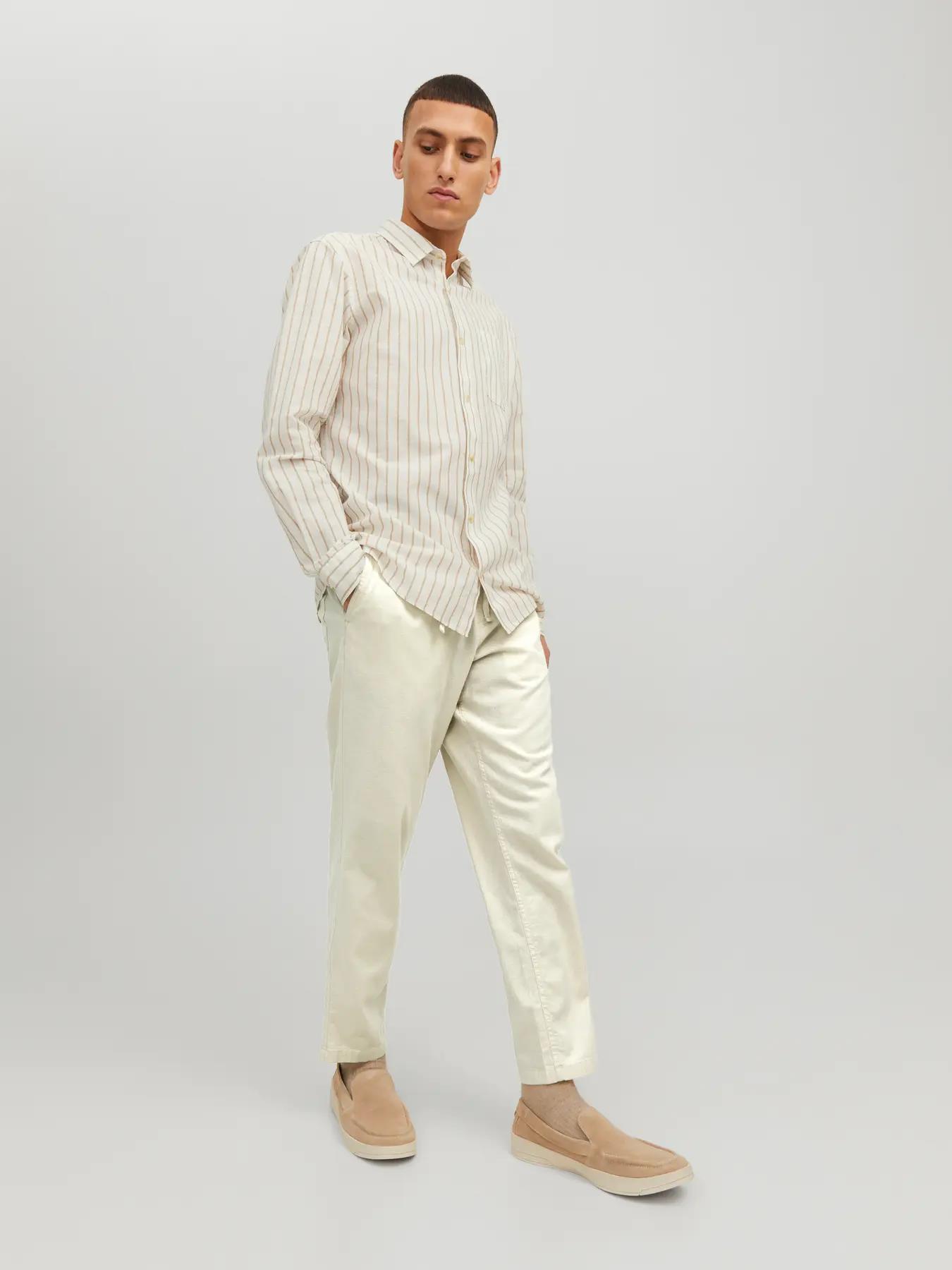 Jack & Jones Erkek Tapered Fit Keten Pantolon - 12229699 - Jack & Jones - 12229699