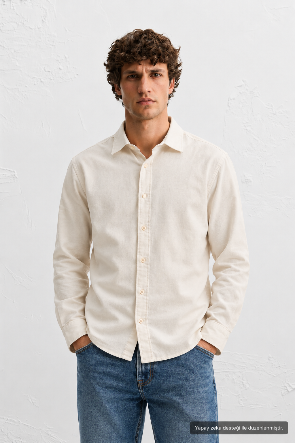 Jack & Jones Erkek Uzun Kollu Bej Gömlek - 12288595 - Jack & Jones - 12288595-3