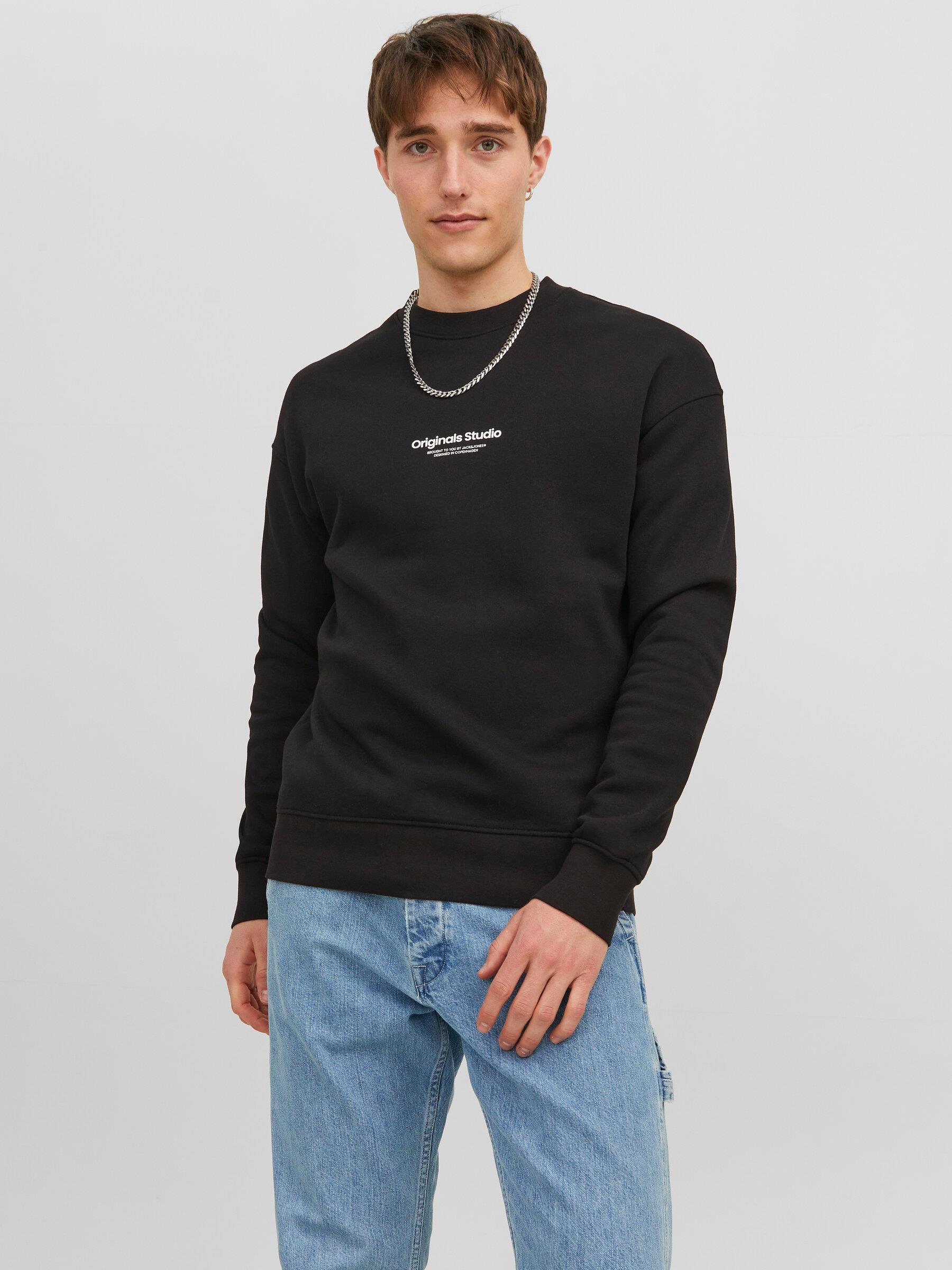 Jack & Jones Erkek Yazı Detaylı Bisiklet Yaka Sweatshirt - 12241694  - Jack & Jones - 12241694-S