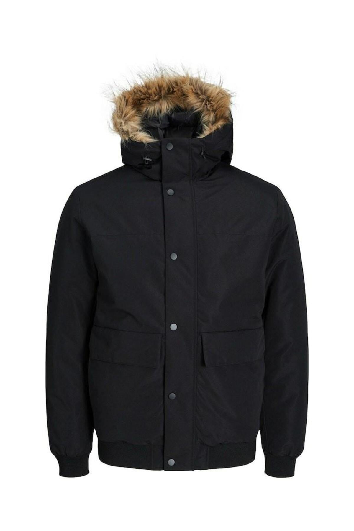 Jack & Jones Jjchamp Bomber Siyah Erkek Kapüşonlu Mont - 12236822 - Jack & Jones - 12236822-Black