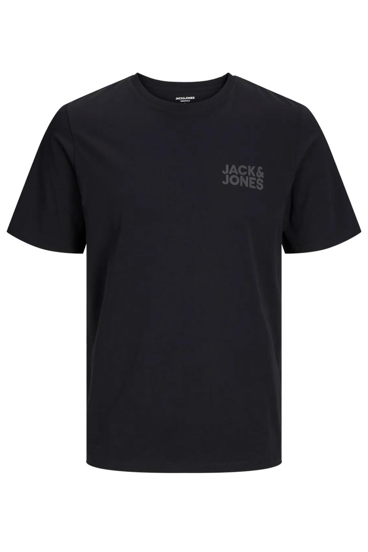 Jack & Jones Siyah Mini Logo Erkek Bisiklet Yaka T-shirt -12151955 - Jack & Jones - TYCB50B546BA3A6A00
