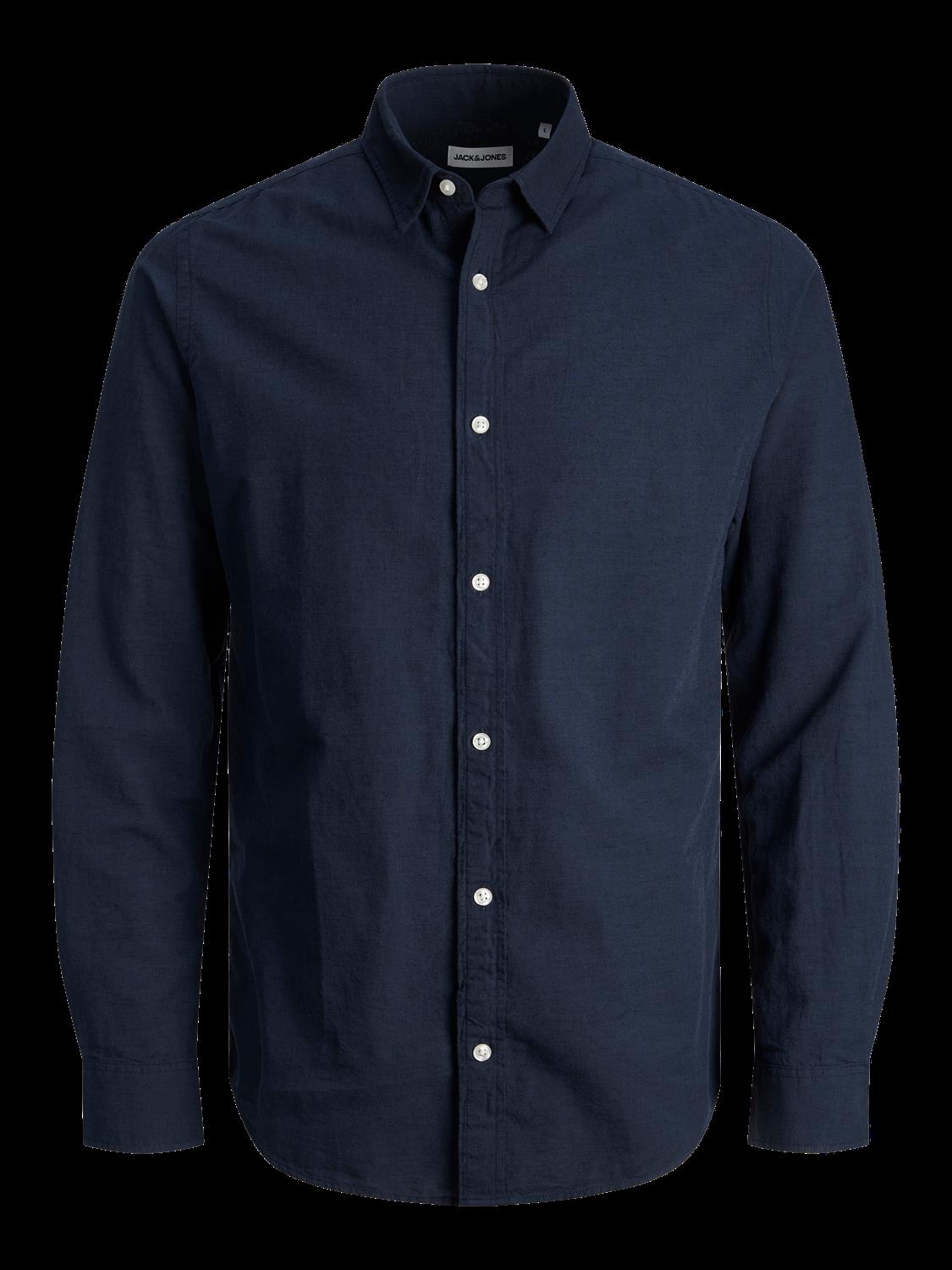 Jack & Jones Uzun Kollu Pamuklu Erkek Keten Gömlek - 12248579 - Jack & Jones - 12248579