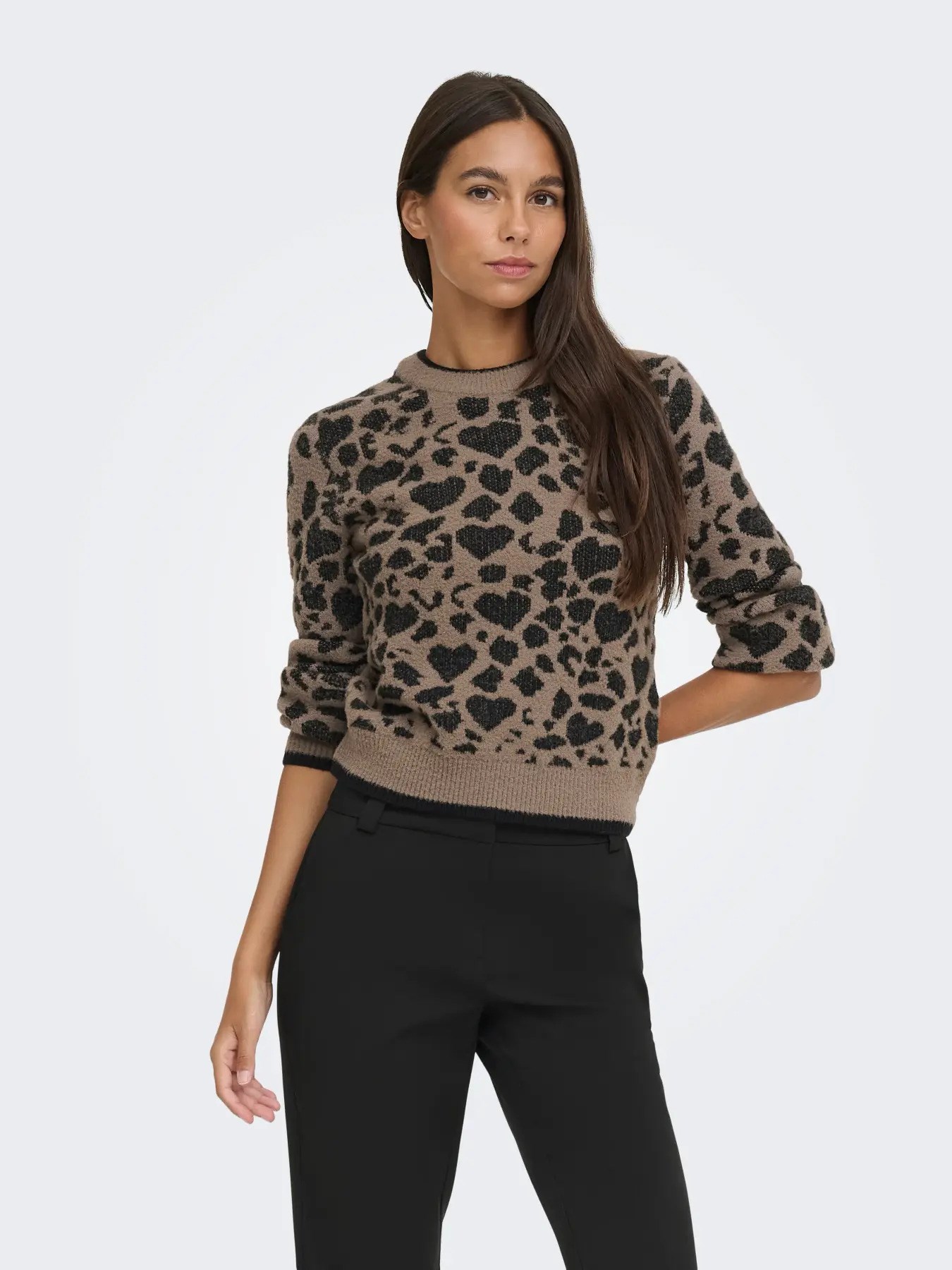 Jdy Kadın Jdylorraine Leopar Desenli Kahverengi Kazak - 15292890   - JDY - 15292890 - K