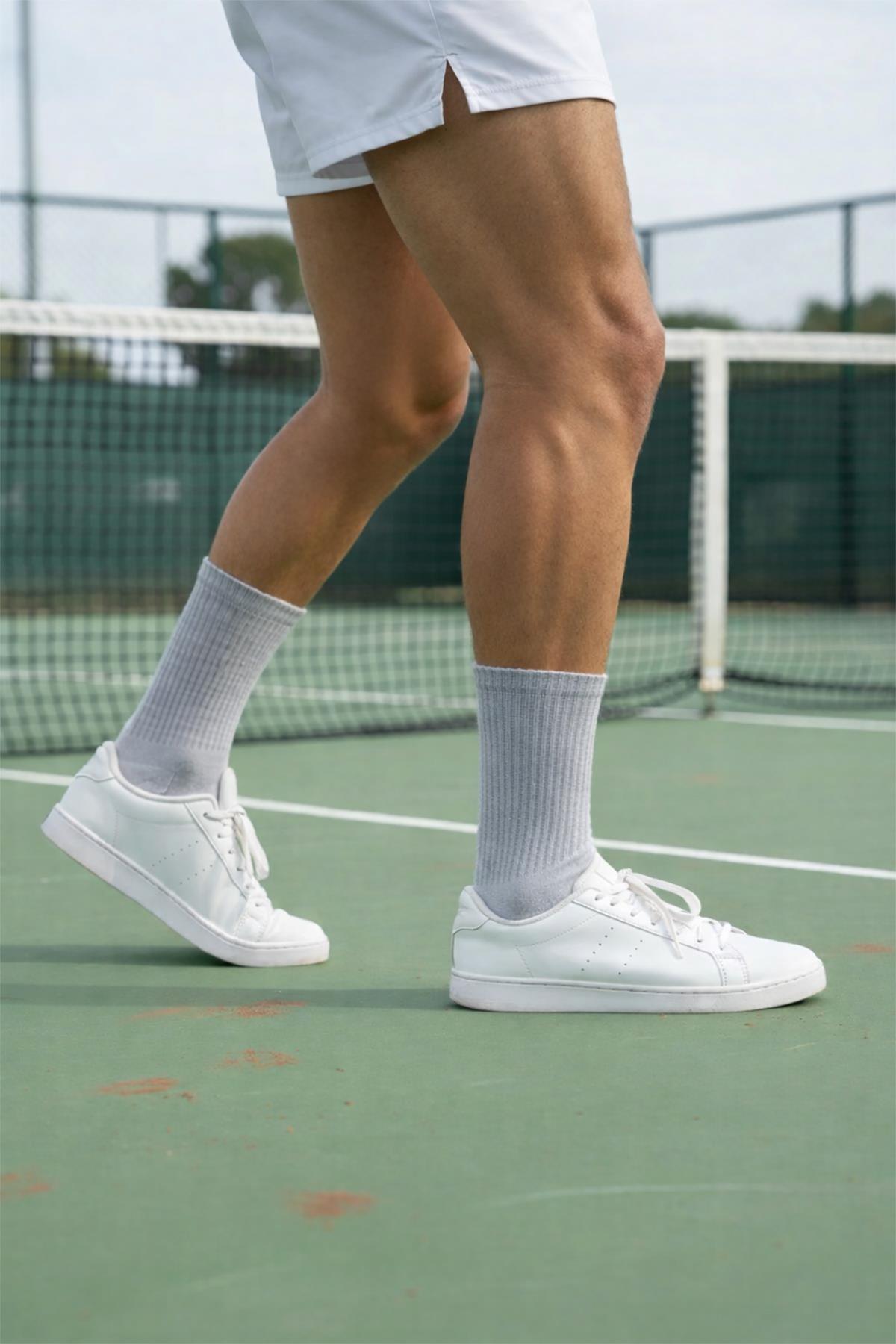 Laykmayk Koku Yapmayan Teknolojik Elasten Kokusuz Gri Uzun 3'lü Tenis Çorap-LYKM03 - LaykMayk - LYKM03