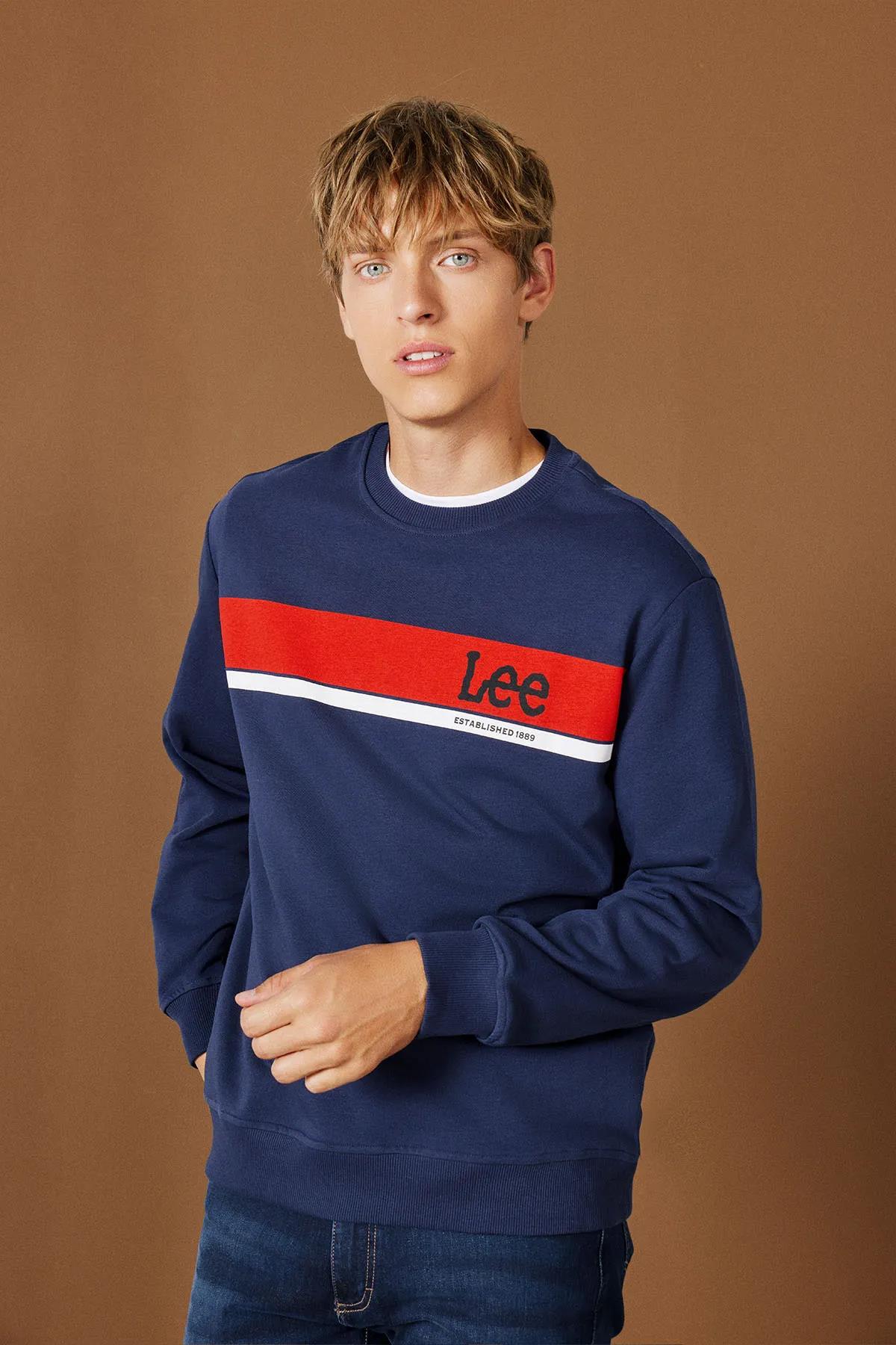 Lee Bisiklet Yaka Regular Fit Erkek Sweatshirt - L232501 - Lee - L232501