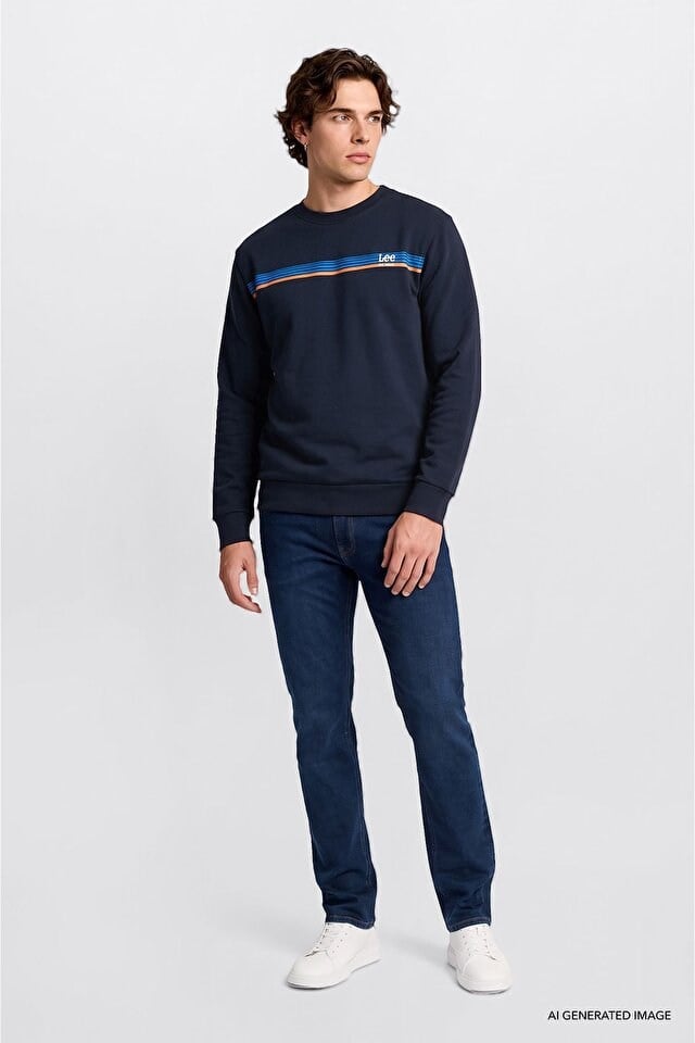 Lee Erkek Logolu Lacivert Sweatshirt - L2620151411 - Lee - L2620151411