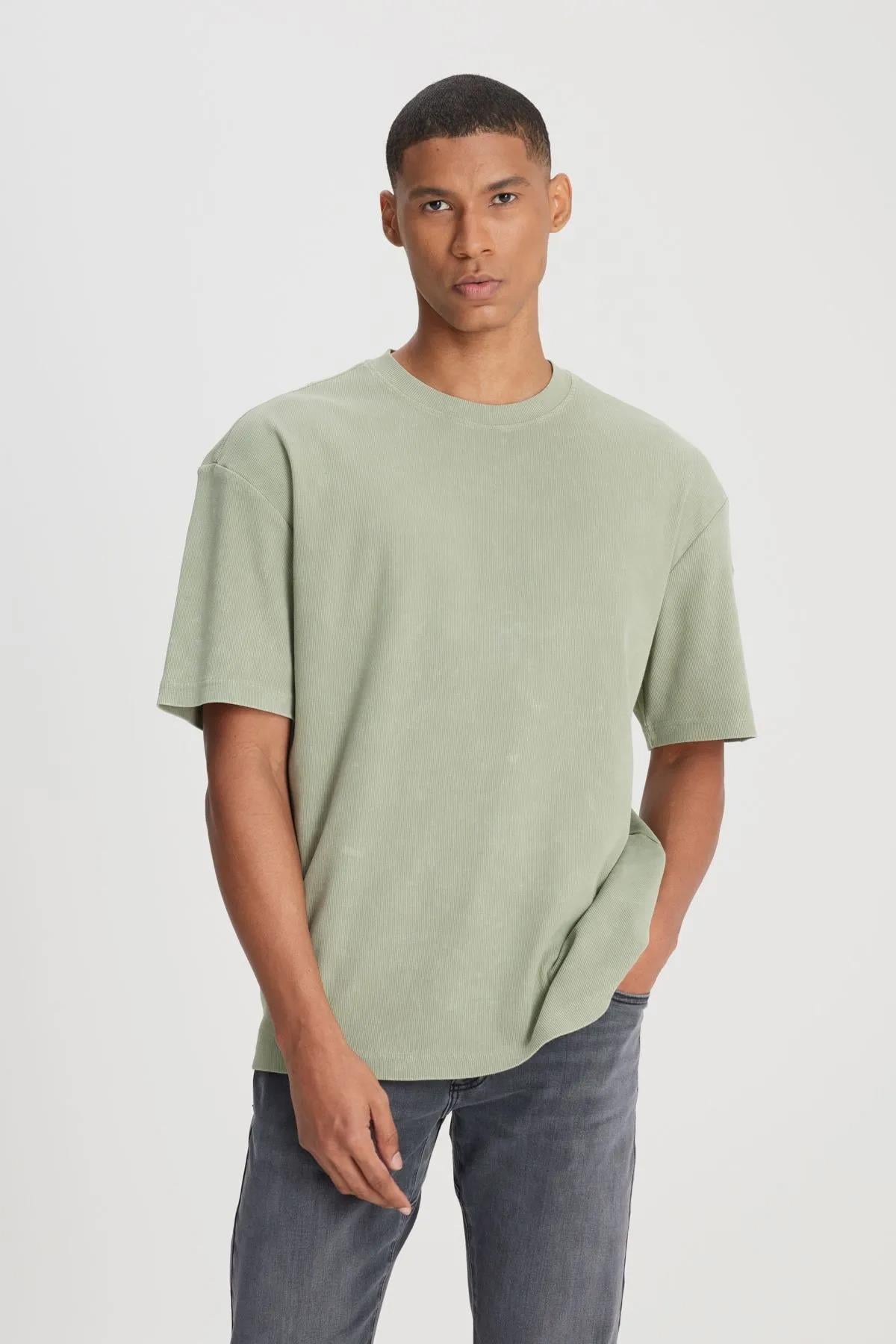 Lee Erkek Loose Fit Rahat Kesim Bisiklet Yaka Mint Yeşili Tişört - L241569 - Lee - L241569