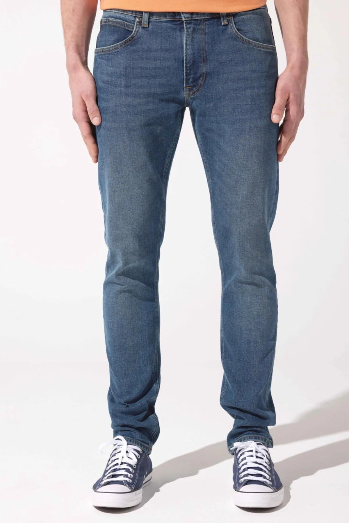 Lee Erkek Luke Slim Fit Dar Kesim Mavi Esnek Jean Kot Pantolon - L719043XT - Lee - L719043XT
