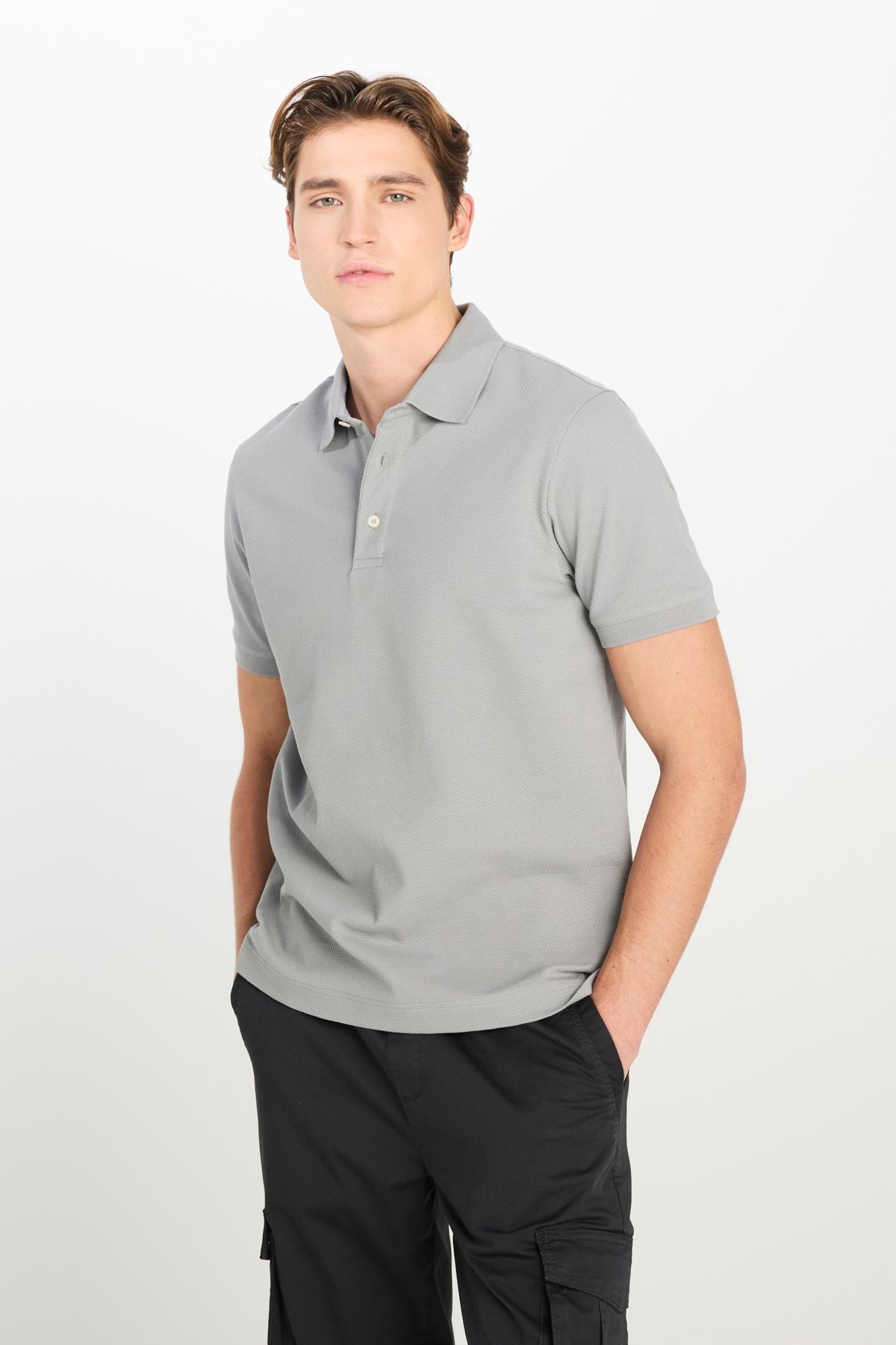 Lee Erkek Regular Fit Pamuklu Gri Polo Yaka T-Shirt - L2510551035 - Lee - L2510551035