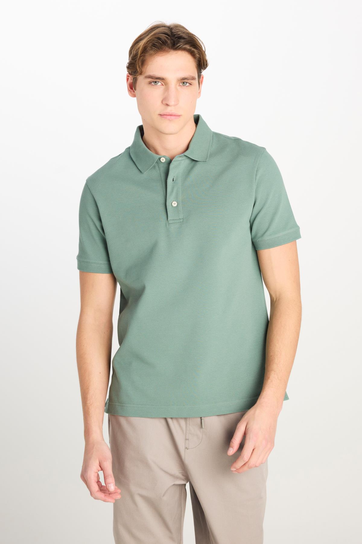 Lee Erkek Regular Fit Pamuklu Yeşil Polo Yaka T-Shirt - L2510551826 - Lee - L2510551826