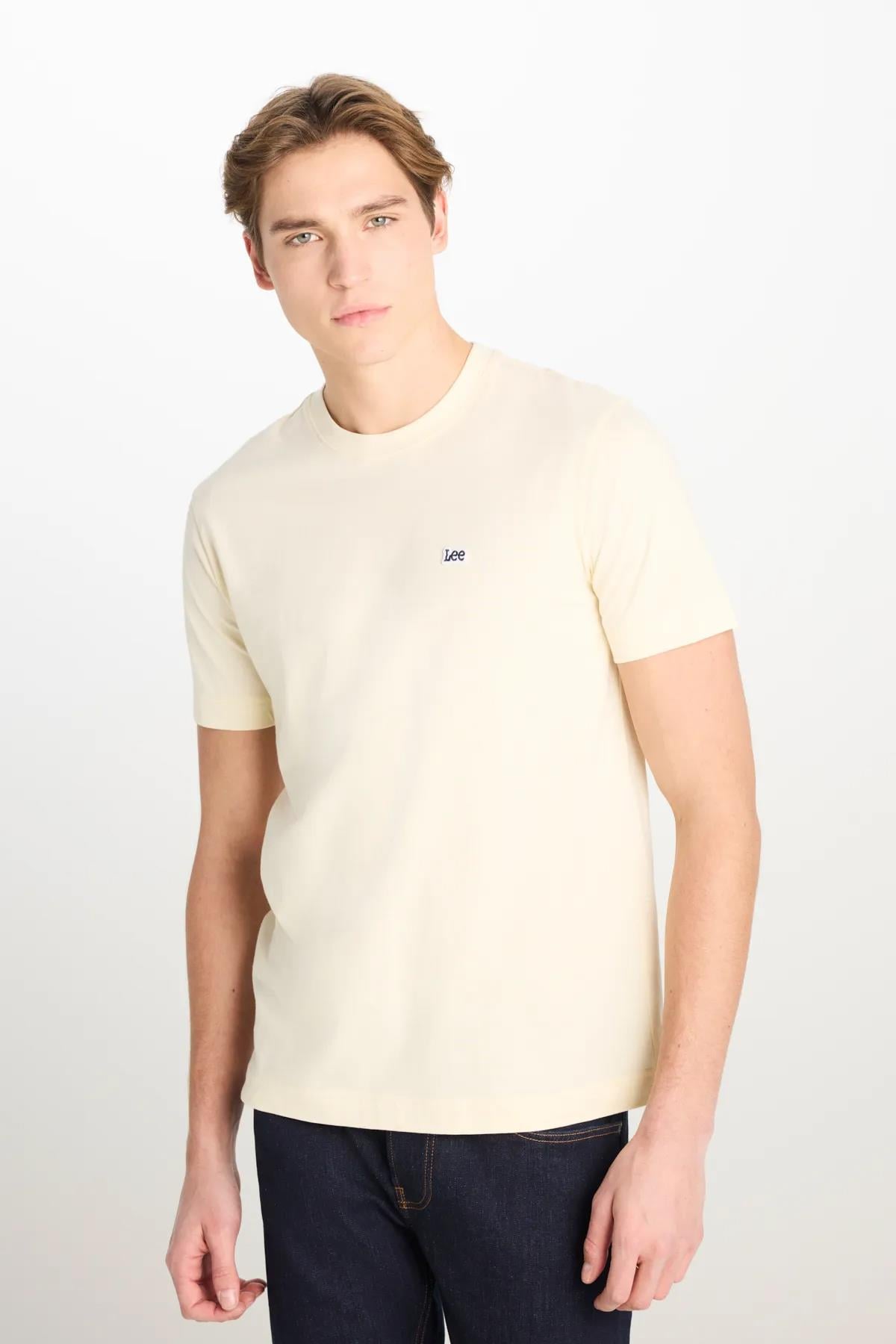 Lee Regular Fit Bisiklet Yaka Ekru T-Shirt - L60UFQ102 - Lee - L60UFQ102