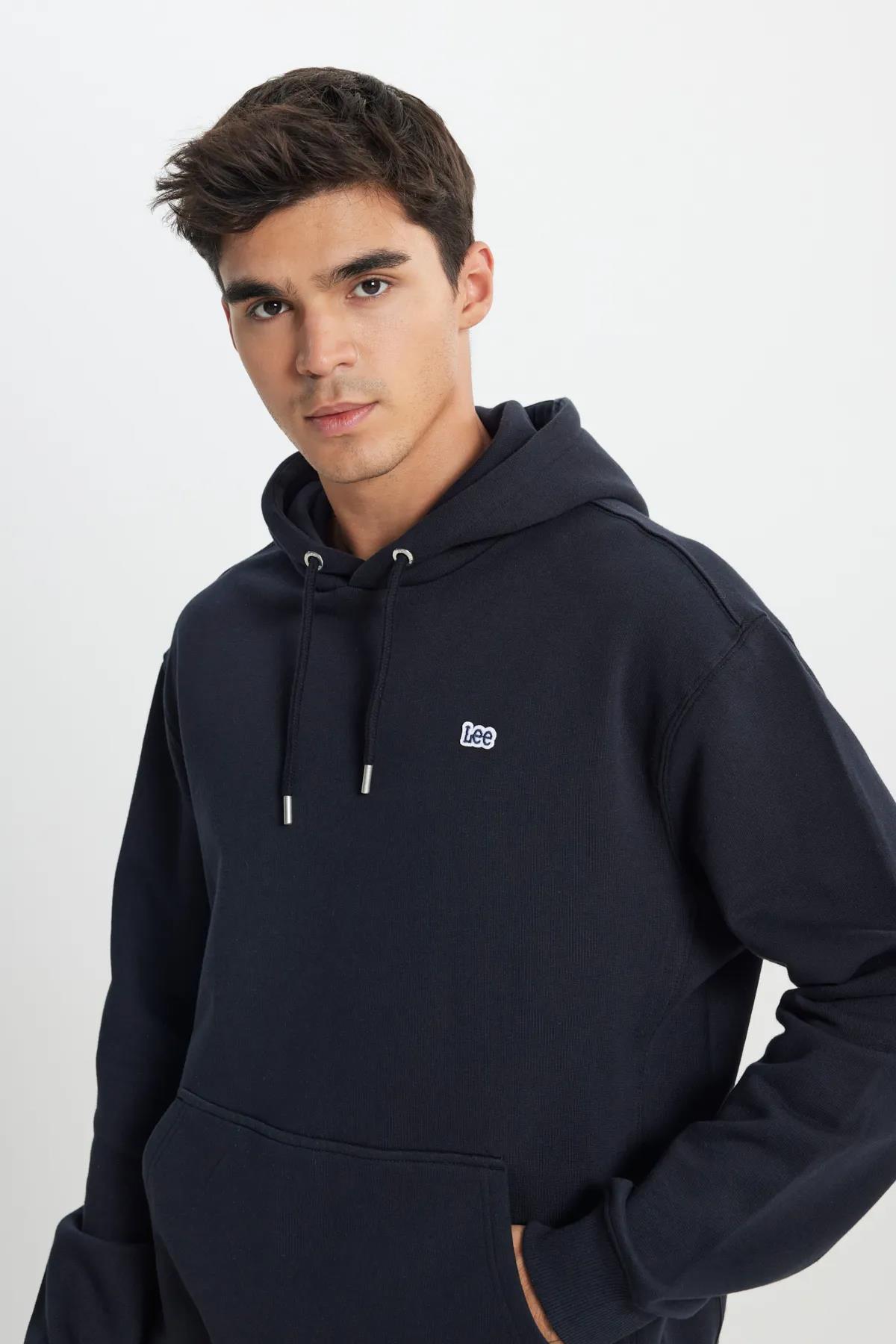 Lee Regular Fit Normal Kesim Pamuk Kapüşonlu Şardonlu Sweatshirt - L80YRY - Lee - L80YRY