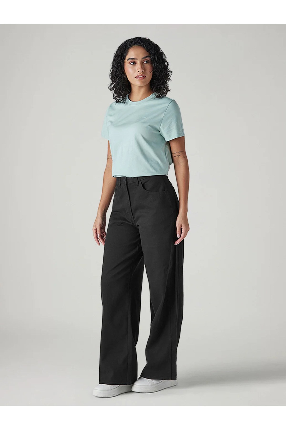 Levi's Baggy Kadın Yüksek Bel Geniş Paçalı Cinched Siyah Kot Pantolon-008WA-0004 - Levi's - 008WA-0004