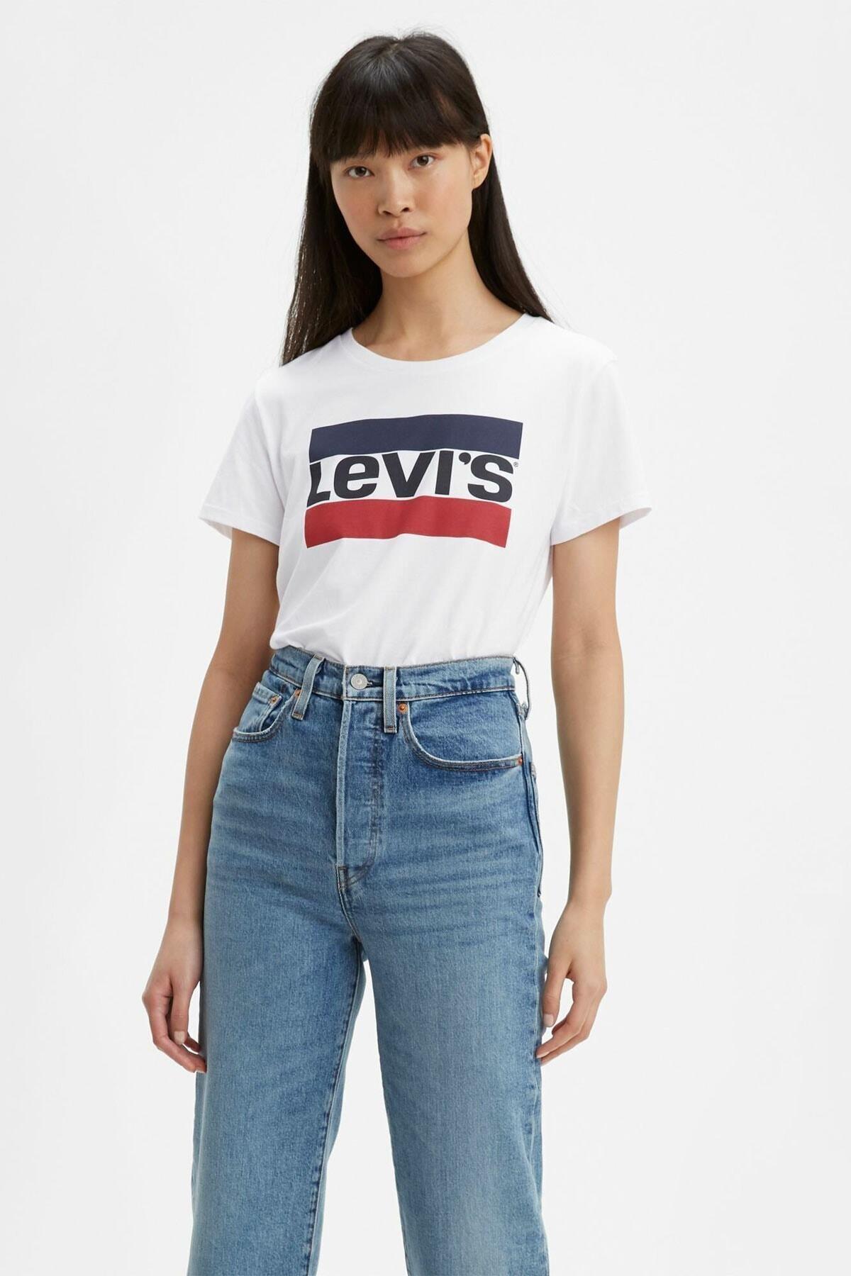 Levi's Baskılı Bisiklet Yaka T Shirt Kadın 17369-1313 - Levi's - 17369-1313