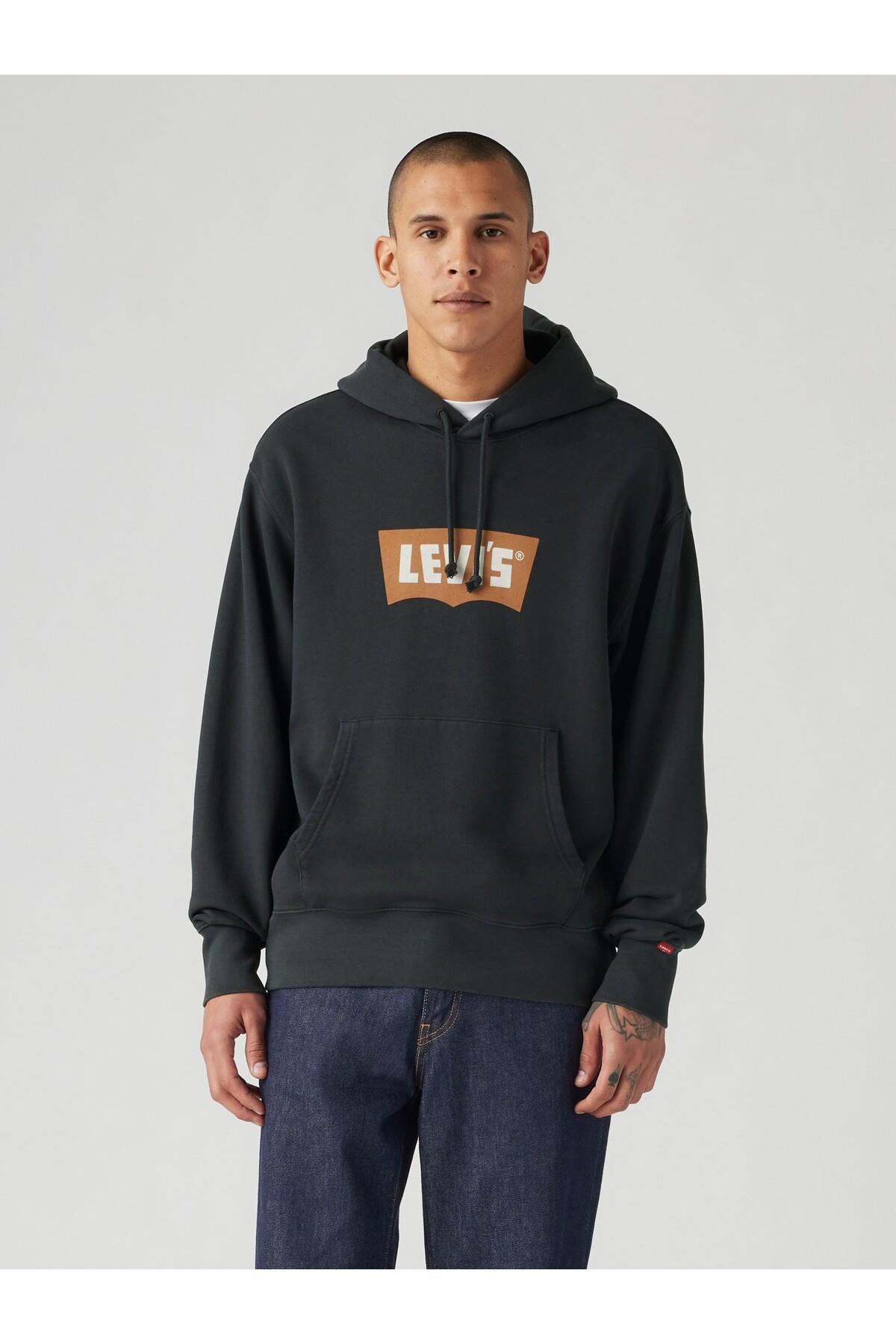 Levi's Batwing Logo Erkek Kapüşonlu Siyah Sweatshirt 003VL-0003 - Levi's - 003VL-0003