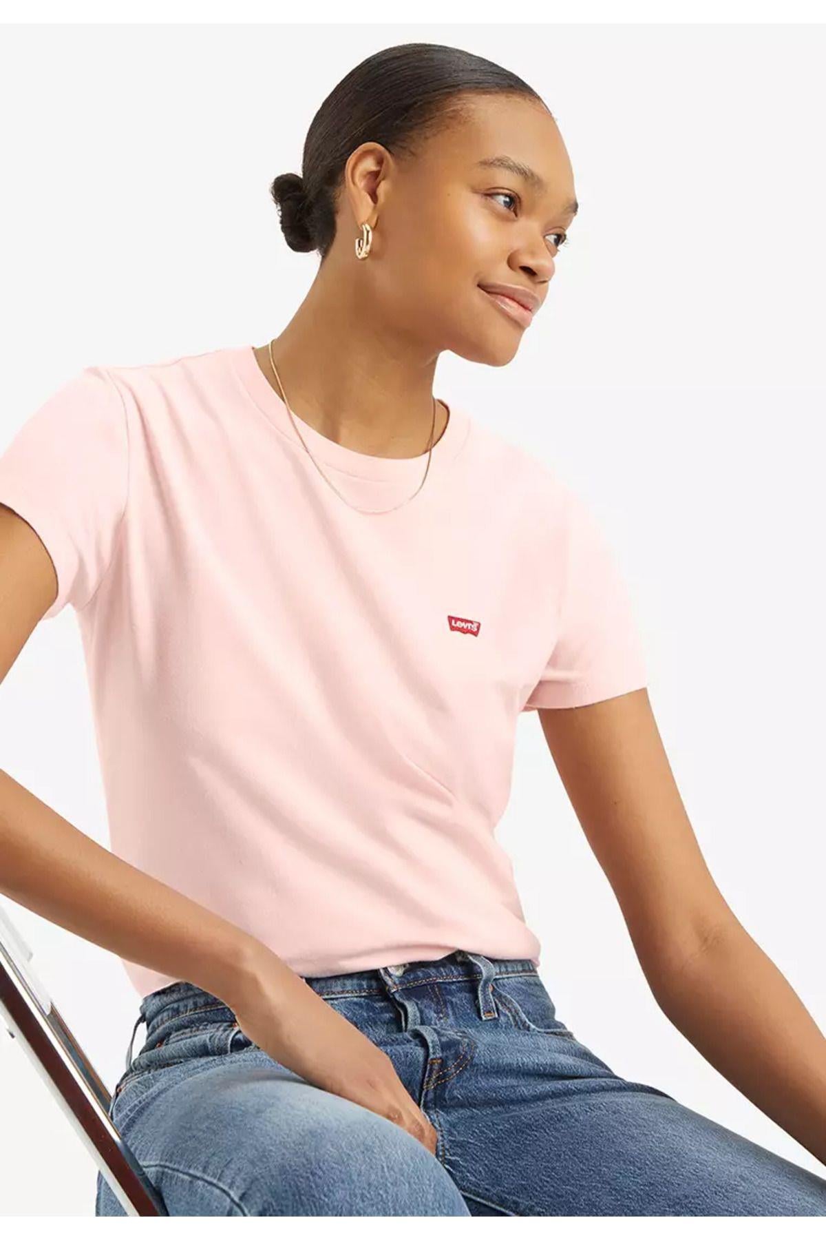 Levis Bisiklet Yaka Pembe Kadın T-Shirt A4917-0006 - Levi's - A4917-0006