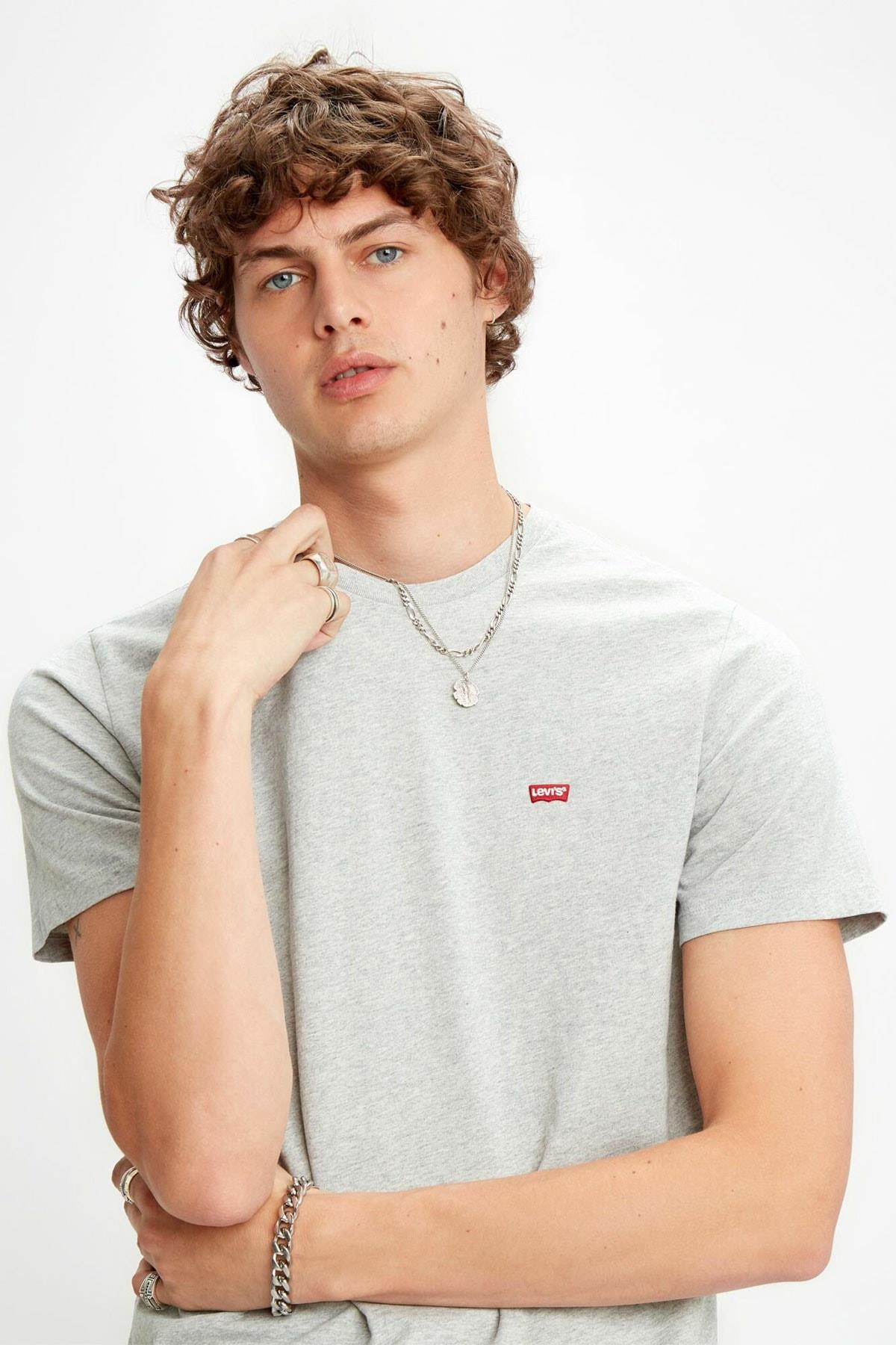 Levi's Erkek Bisiklet Yaka Gri T-Shirt 17164-0032 - Levi's - 17164-0032