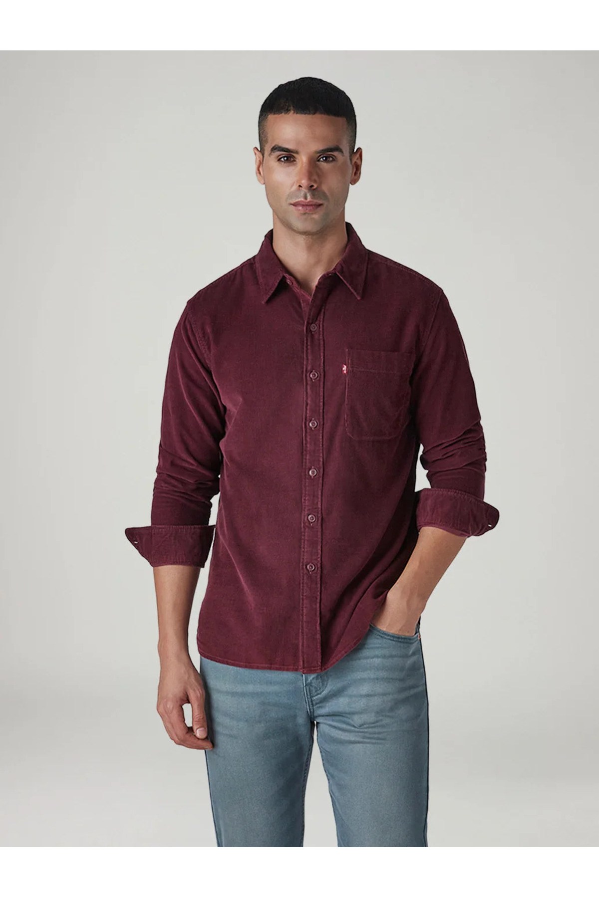 Levi's Erkek Dar Kesim Bordo Cepli Kadife Gömlek A1323-0192 - Levi's - A1323-0192
