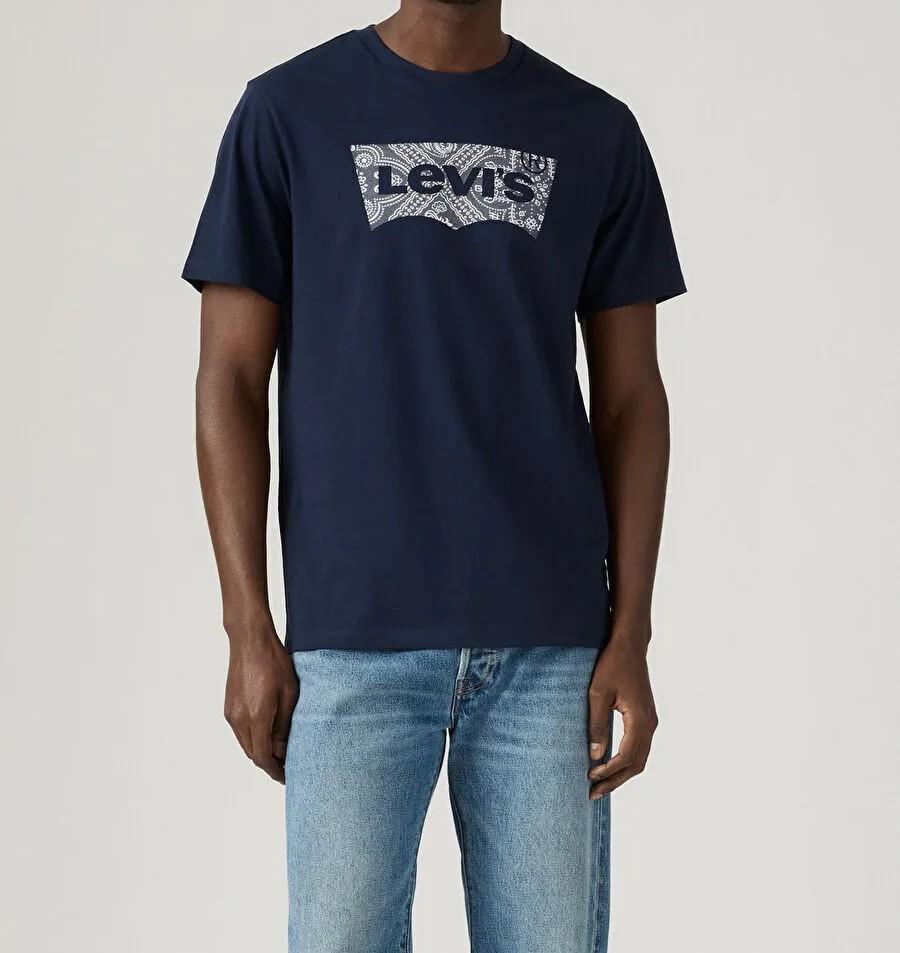 Levi's Erkek Desenli Logo Baskılı Lacivert T-Shirt - A2823-0317 - Levi's - A2823-0317