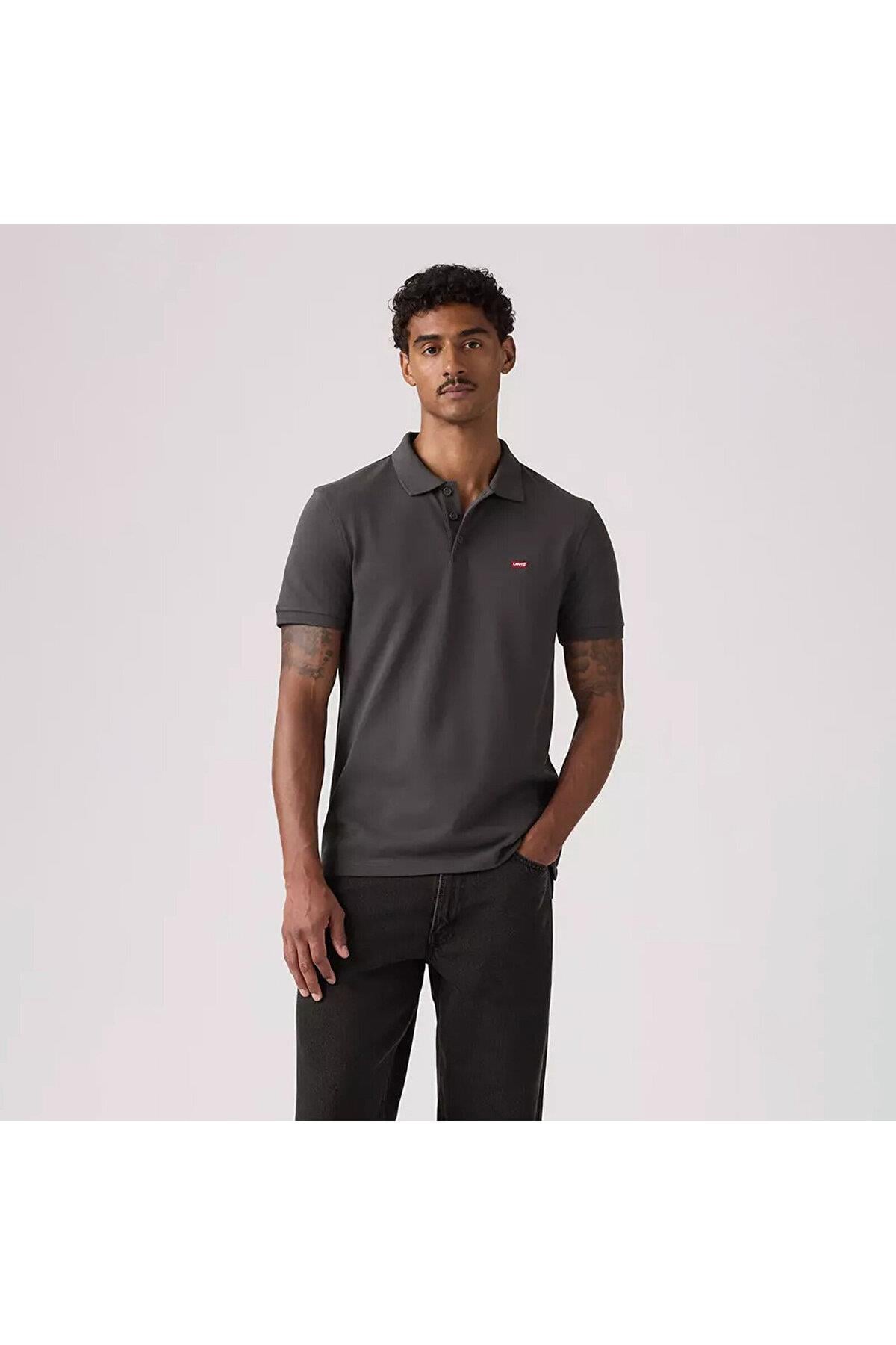 Levi's Erkek Housemark Gri Polo Yaka Gri T-Shirt - 35883-0352 - Levi's - 35883-0352