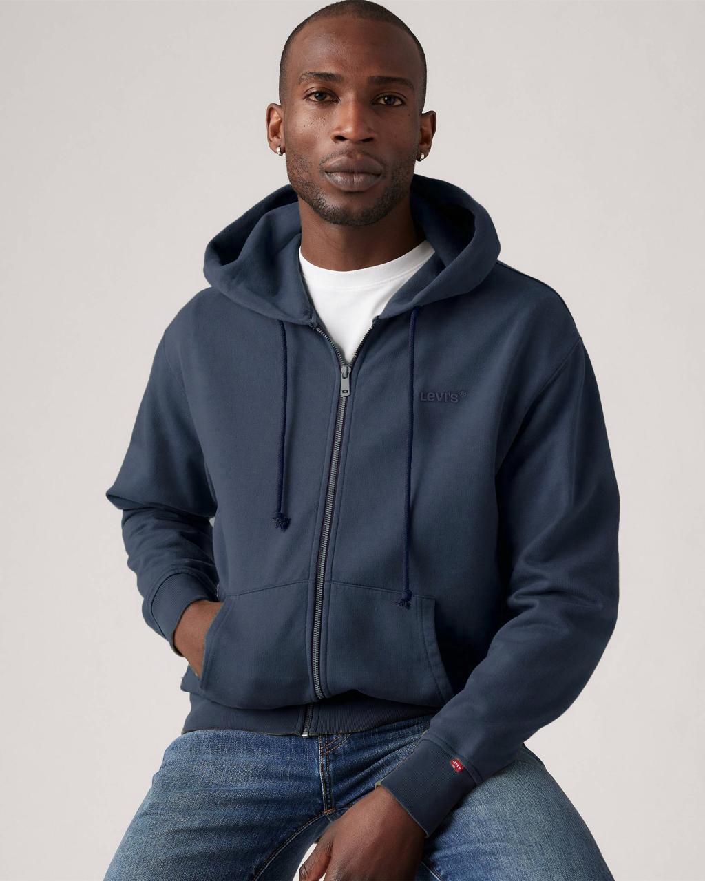 Levi's Erkek Kapüşonlu Fermuarlı Lacivert Sweatshirt - A7771-0001  - Levi's - A7771-0001