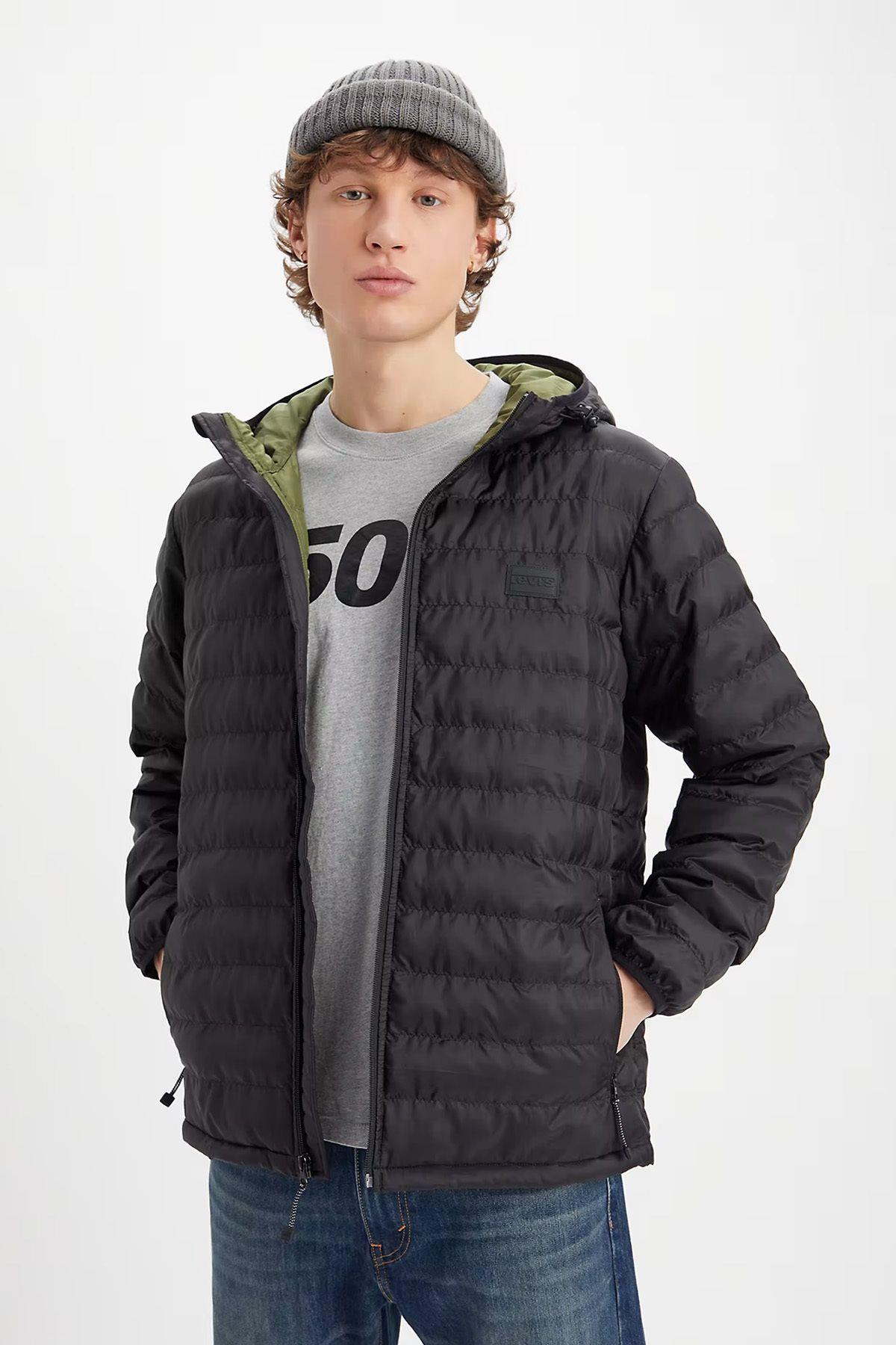 Levi's Erkek Kapüşonlu Fermuarlı Regular Fit Şişme Mont - A5622-0000 - Levi's - A5622-0000