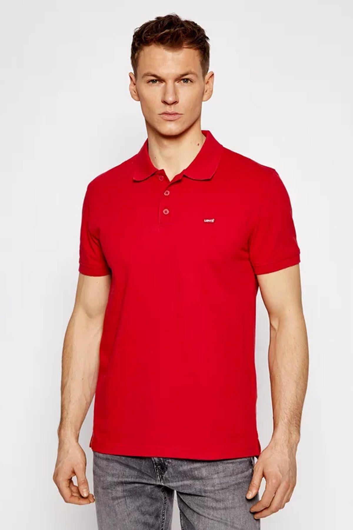 Levi's Erkek Kırmızı Polo Yaka Crimson Pique T-shirt - 35883-0006 - Levi's - 35883-0006