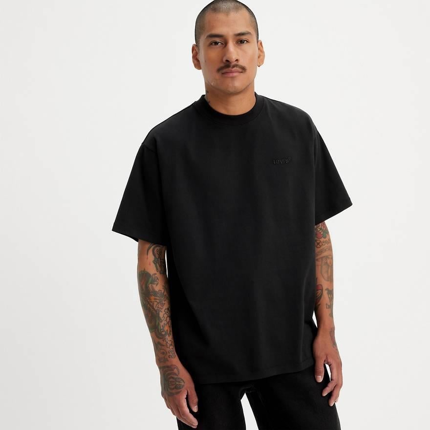 Levi's Erkek Logo İşlemeli 100% Pamuk Siyah T-Shirt - A0637-0001 - Levi's - A06370001