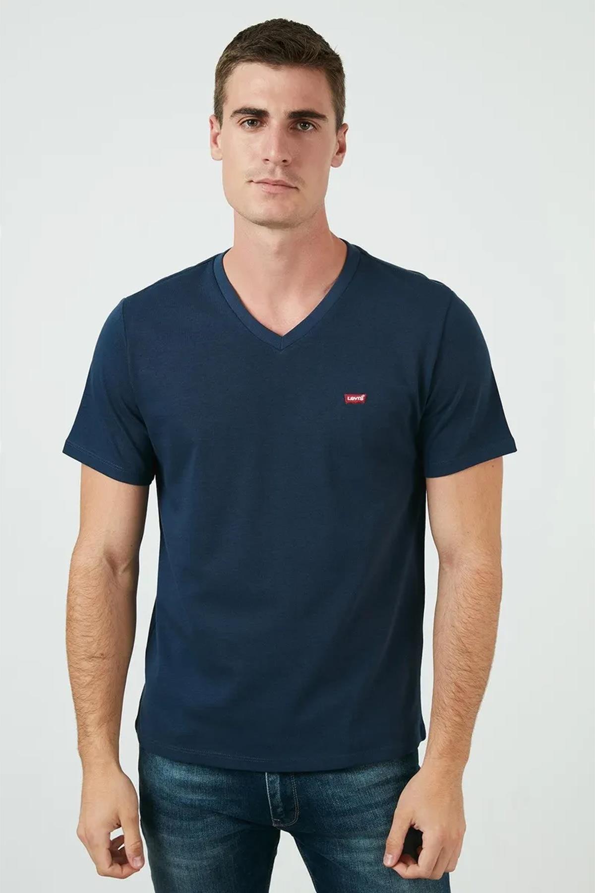 Levi's Erkek Orıg Hm Vneck Lse_Dress Blues Blues Pat T-Shirt 85641-0017 · 7