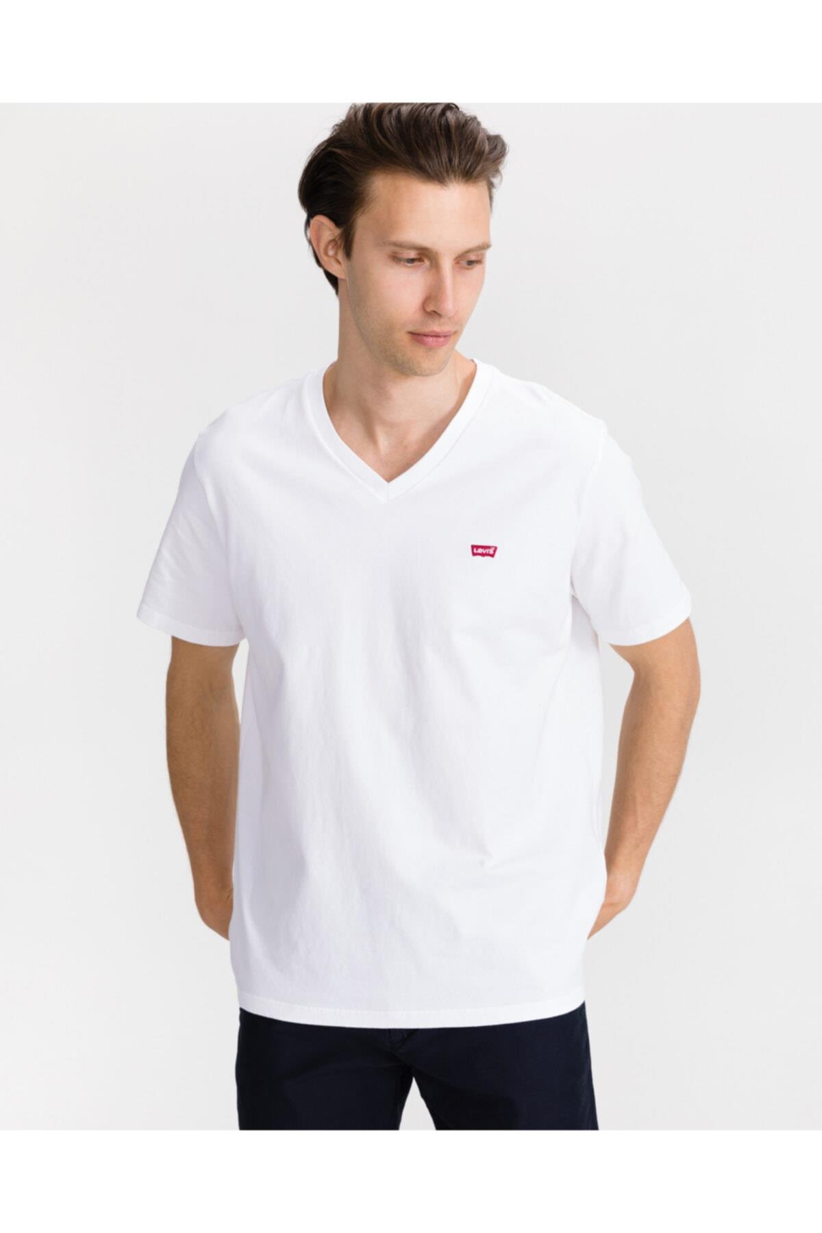 Levi's Erkek Original Housemark T-shirt Beyaz A2084-0000 · 7