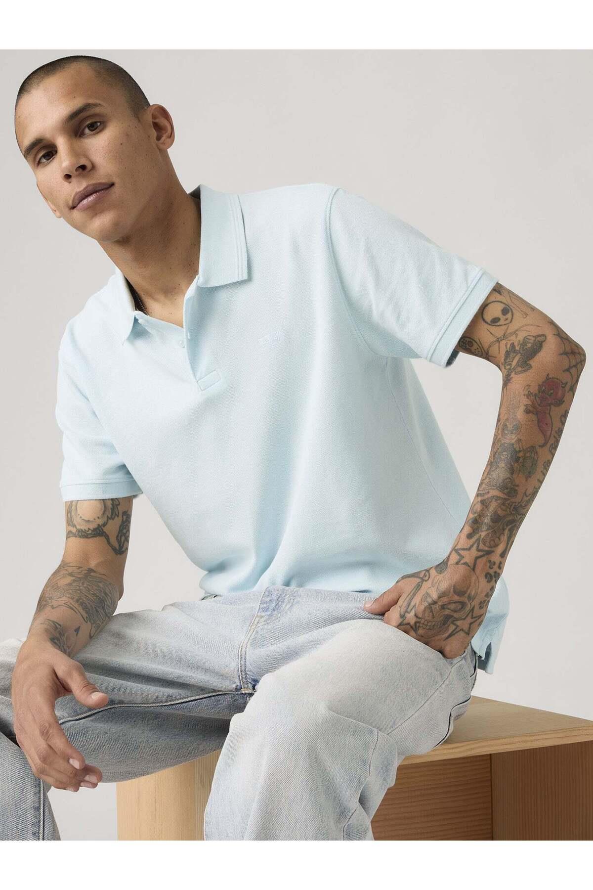 Levis Erkek Polo Yaka Mavi T-Shirt - 005FM-0005 - Levi's - 005FM-0005