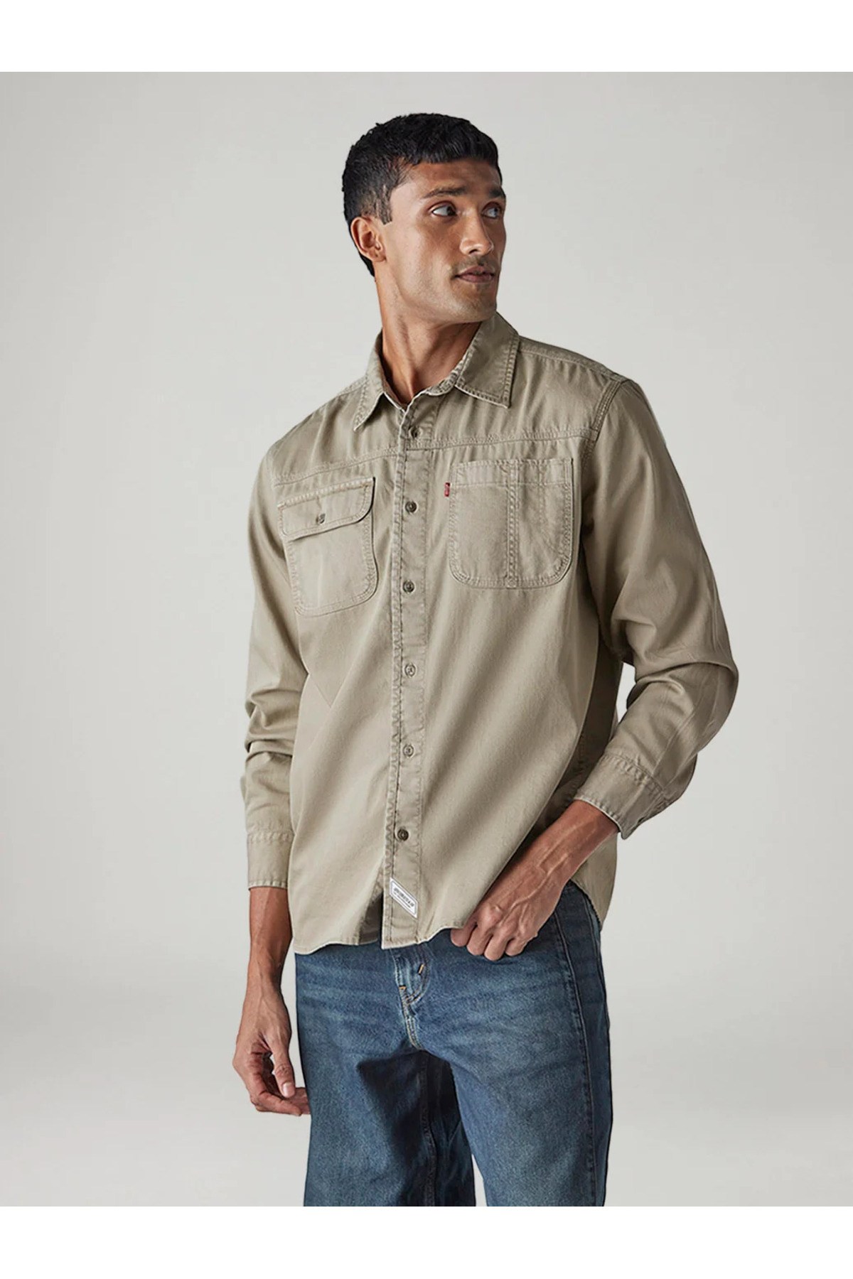 Levi's Erkek Rahat Kesim Cepli Bej Gömlek-0061H-0005 - Levi's - 0061H-0005