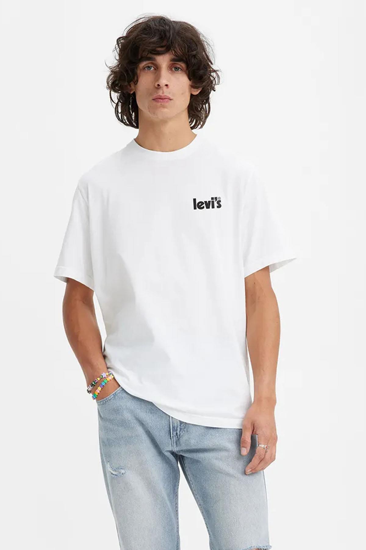 T shirt blanc levis homme sale