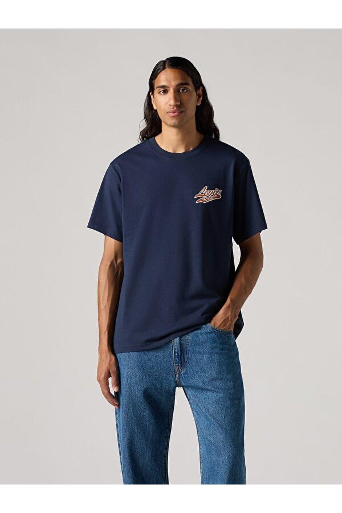 Levi's Erkek Relaxed Fit Tee Archival Script T-Shirt - A2082-0257 - Levi's - A2082-0257