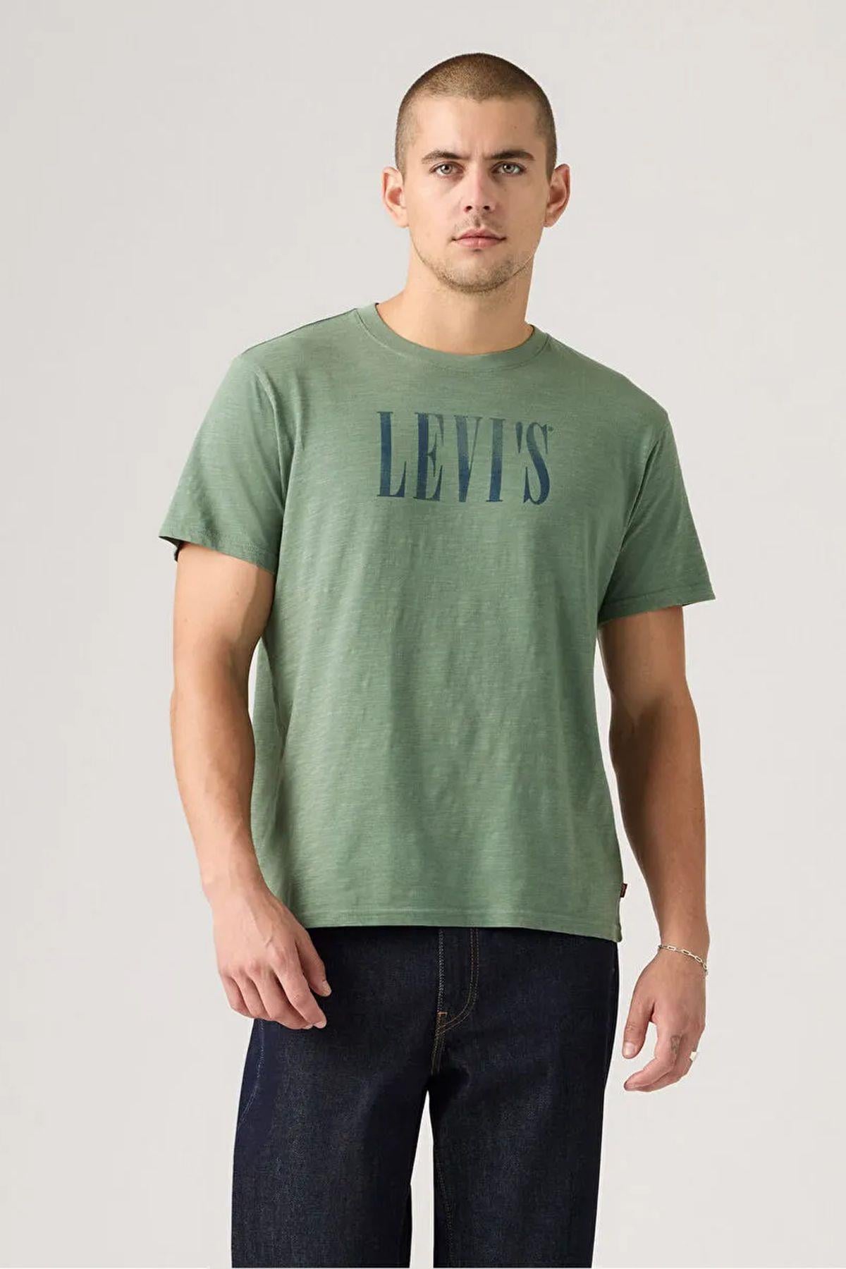 Levi's Erkek Relaxed Yeşil Bisiklet Yaka T-shirt - A2082-0292 - Levi's - A2082-0292