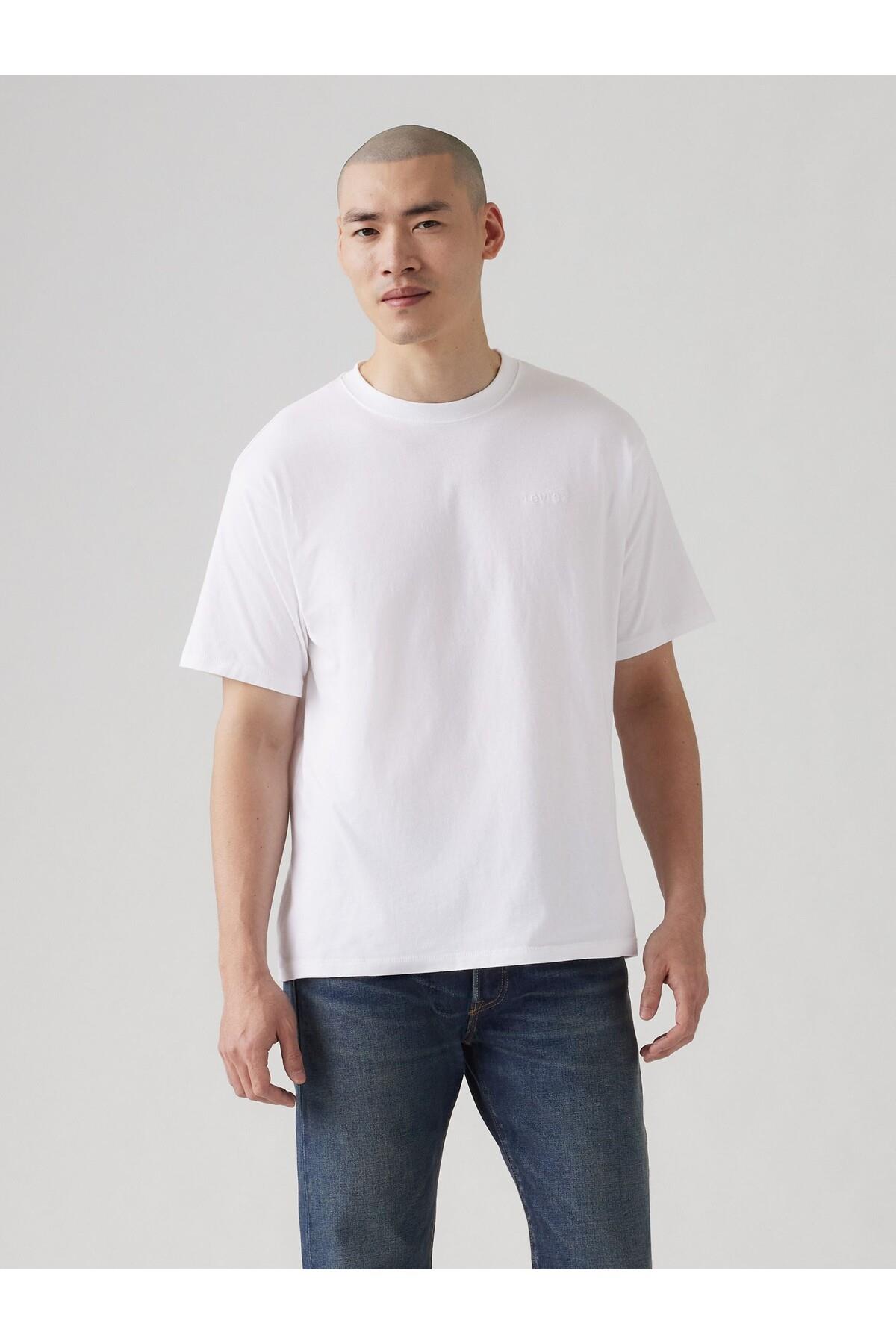 Levi's Erkek Vintage Tee Bisiklet Yaka Beyaz T-Shirt - A0637-0000 - Levi's - A0637-0000