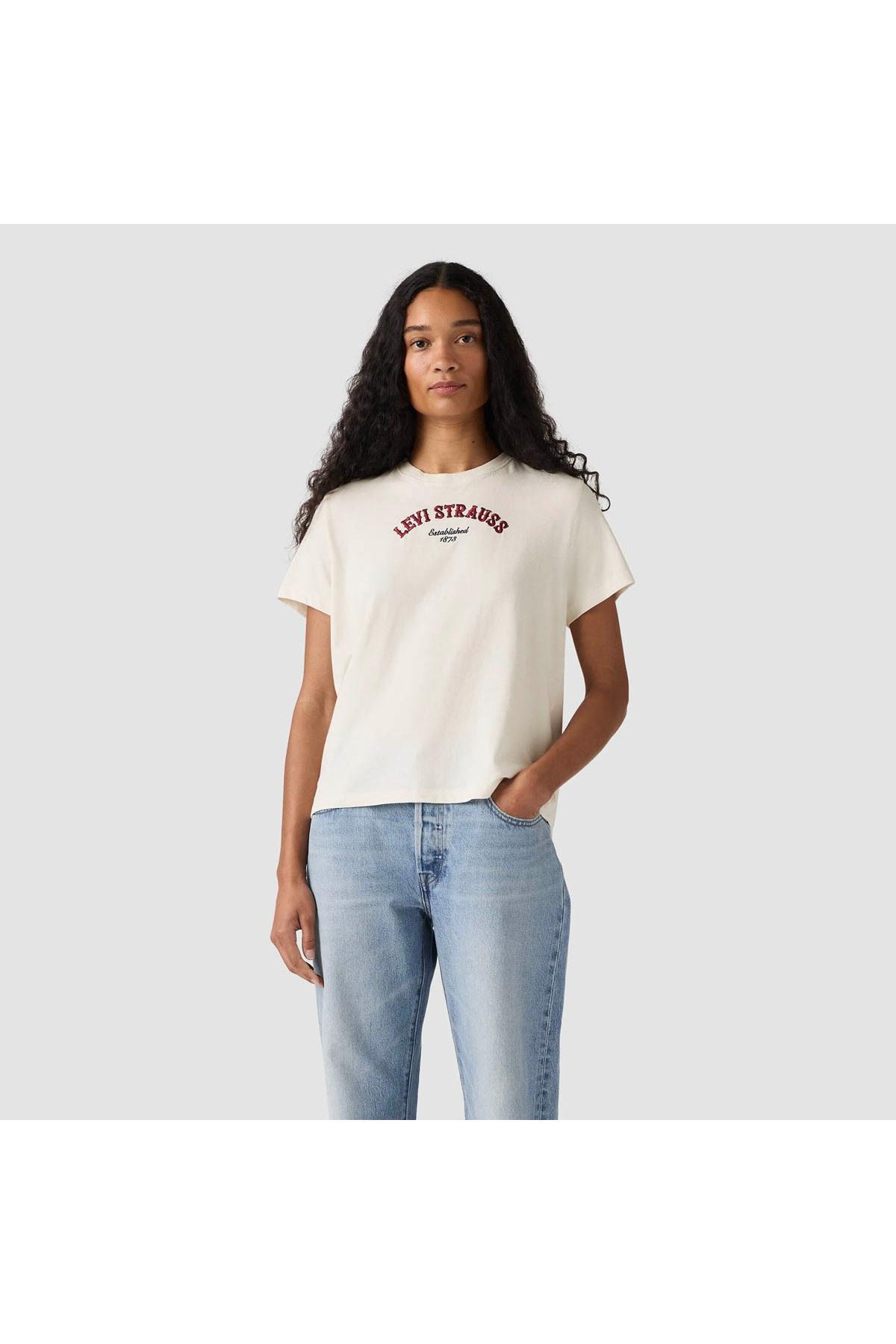 Levi's Graphıc Beyaz Kadın T-Shirt - 008BX-0005 - Levis - 008BX-0005